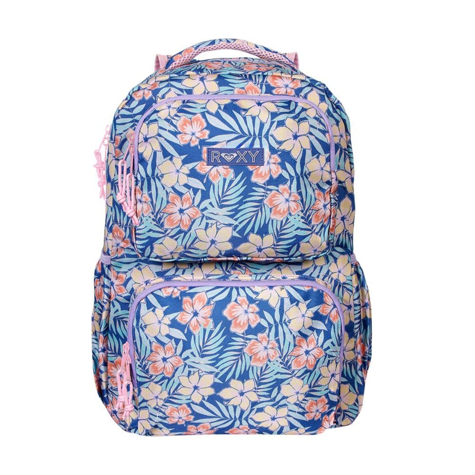 Vista principal Mochila Esportiva Roxy Floral Dream c/ Rosa Roxy azul