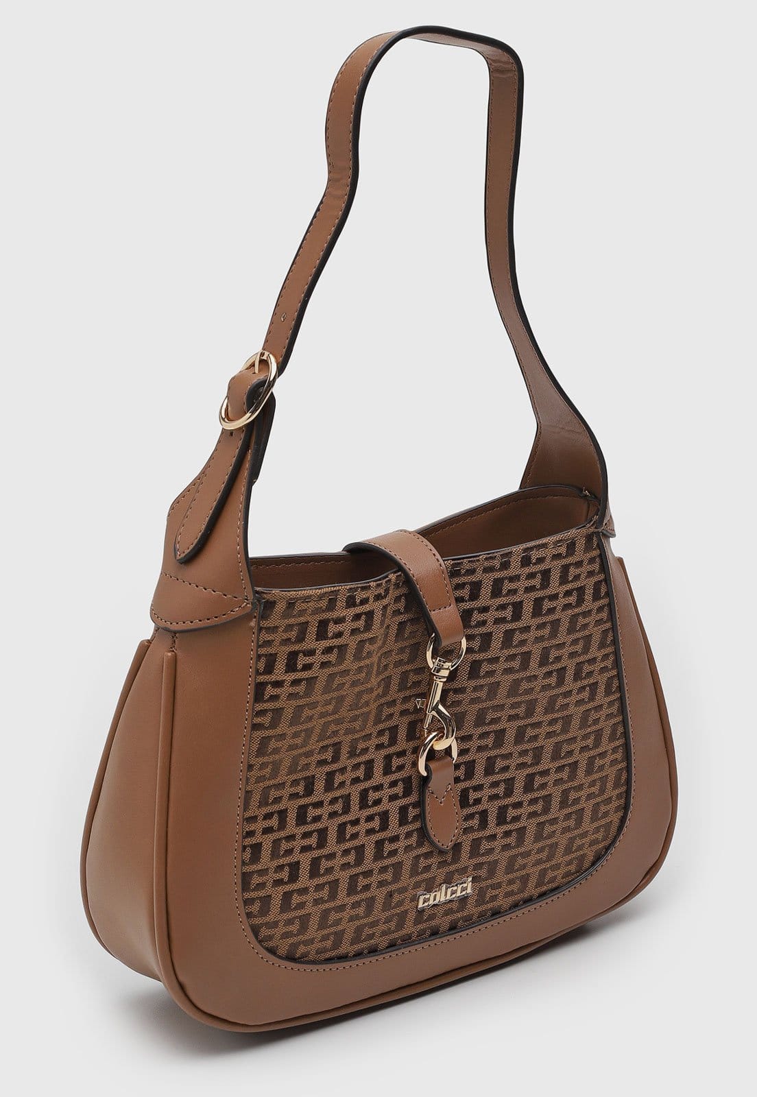 Vista 2 Bolsa Feminina Colcci Média Monograma Colcci caramelo