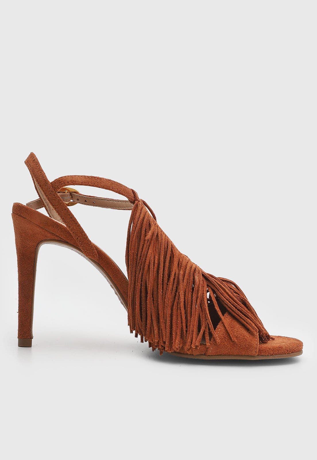 Vista 2 Sandália Feminina Lança Perfume Franjas Salto Fino Lança Perfume marrom