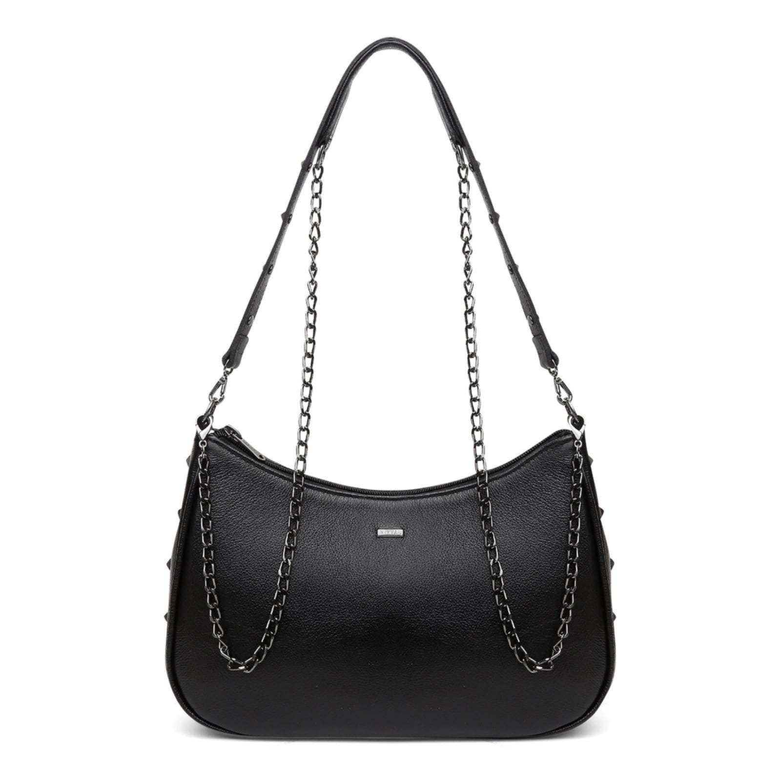 Bolsa Feminina Couro Yara com Sparkle e Alça Dupla