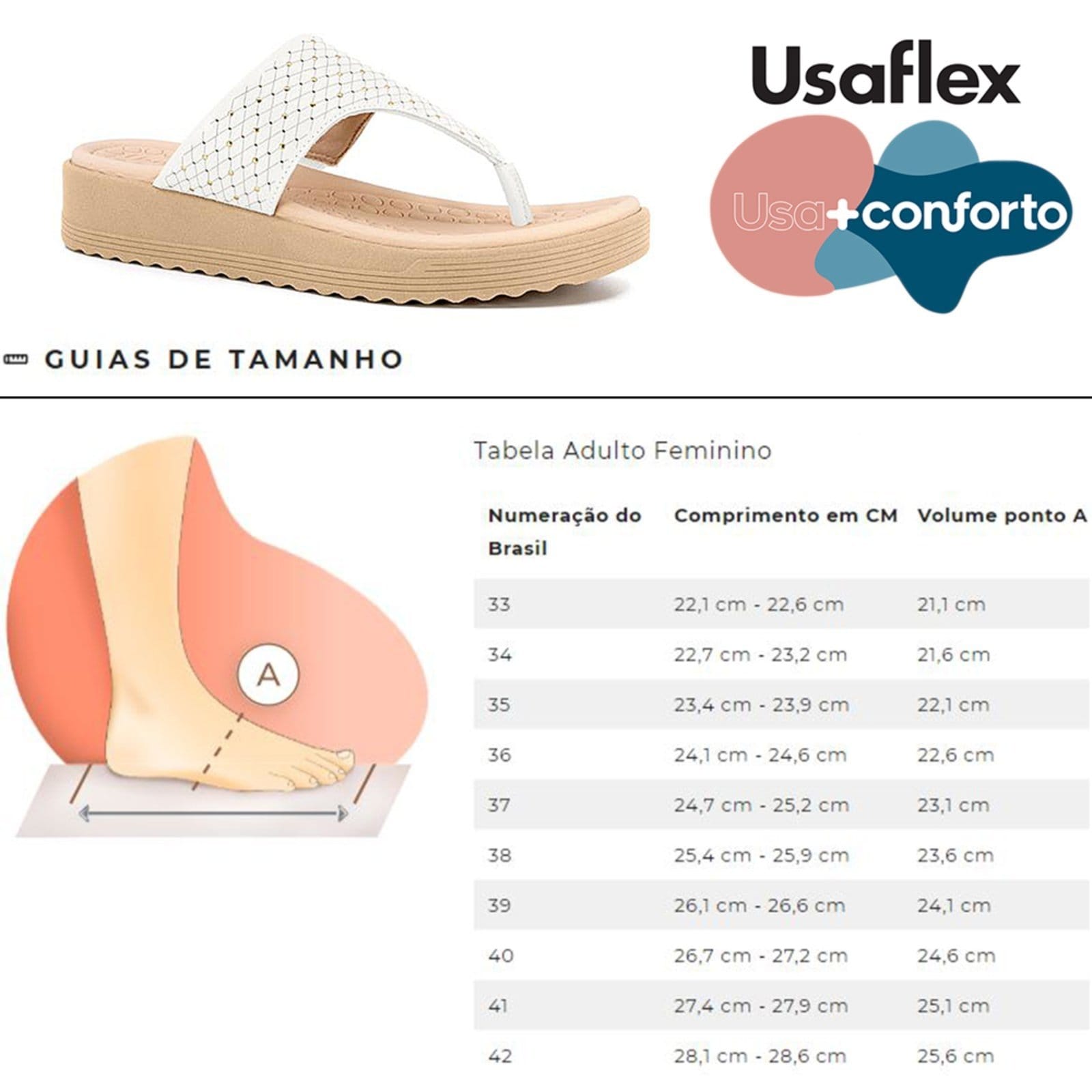 Vista 2 Chinelo Usaflex Feminino Plataforma Couro Confortavel Marfim Usaflex multicolorido