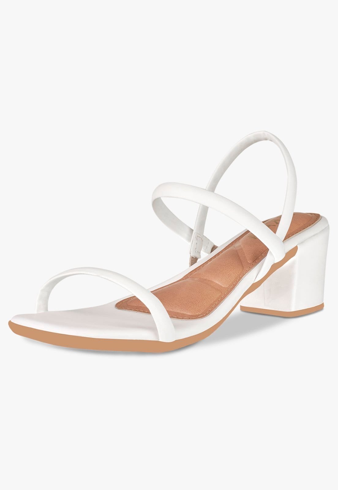 Sandalia Feminina Salto Grosso Bloco Medio Casual Tiras