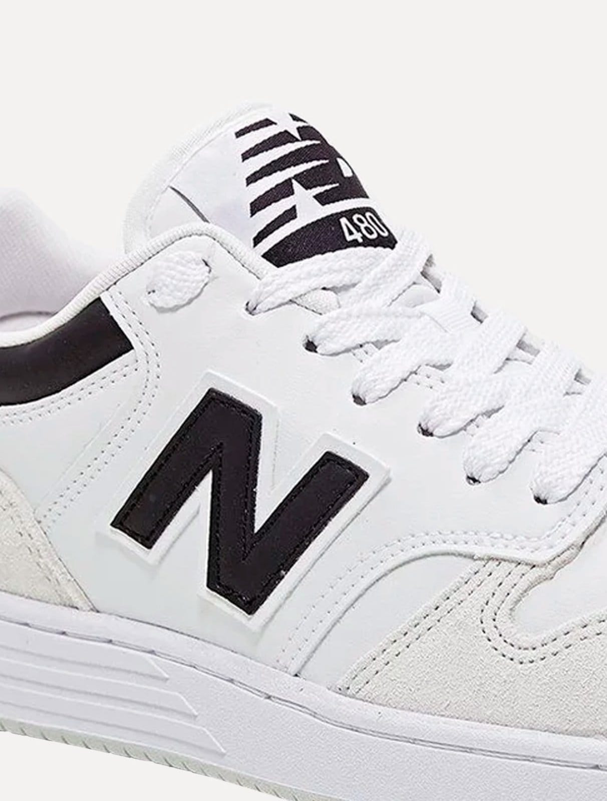 Vista 2 Tênis New Balance Casual Couro 480 Low Black Branco New Balance preto black