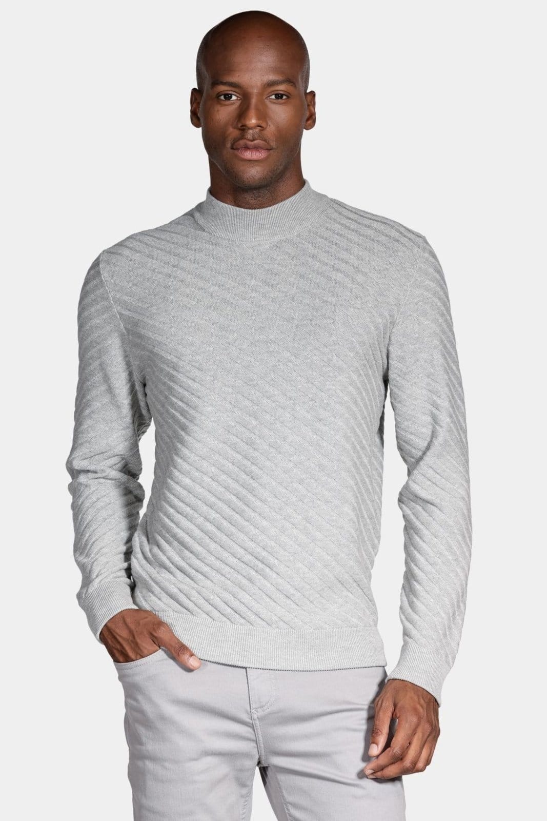 Tricot Aramis Manga Longa Gola Midi Mescla