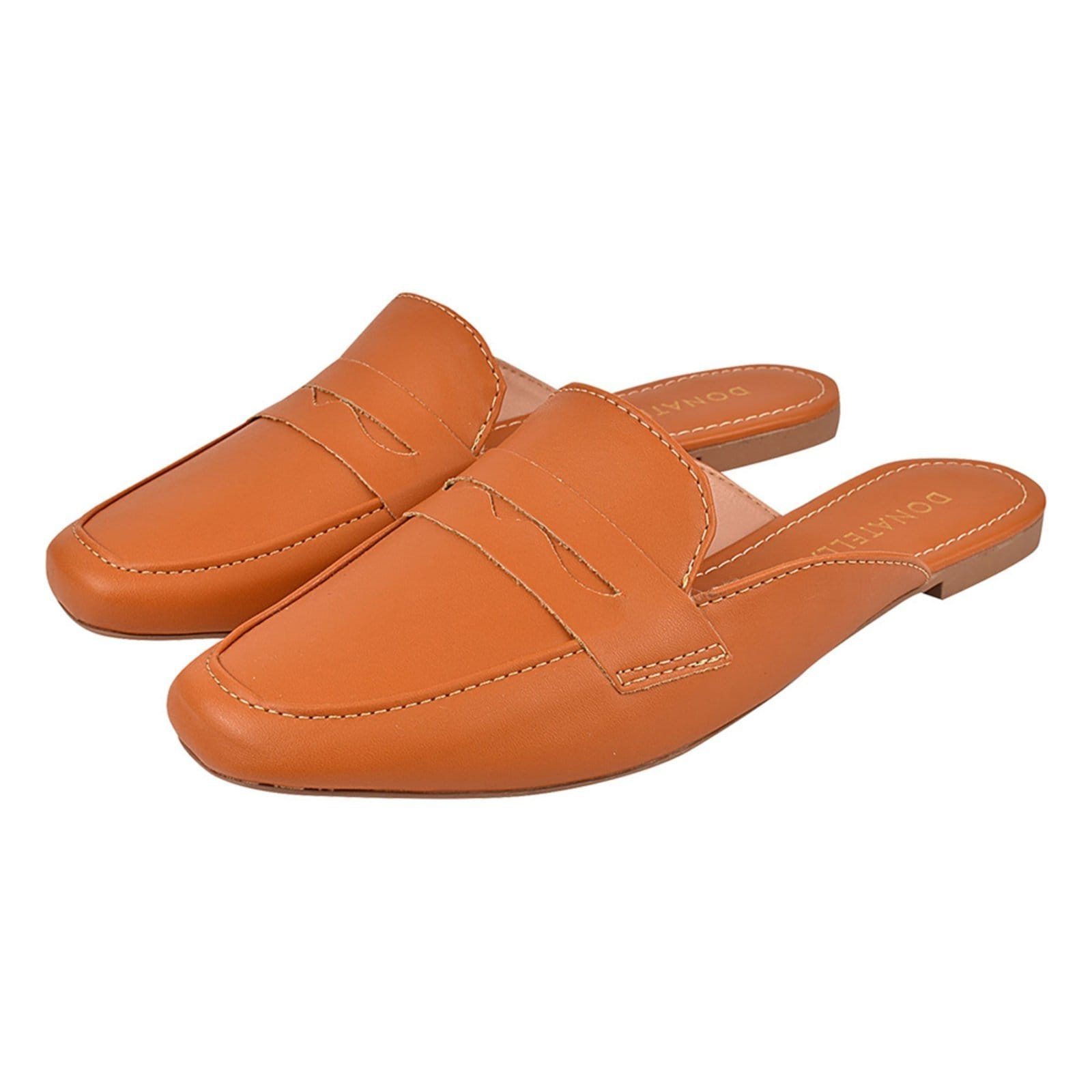 Sapato Mule Feminino CM Calçados Clássico Oxford Bico Quadrado Carvalho