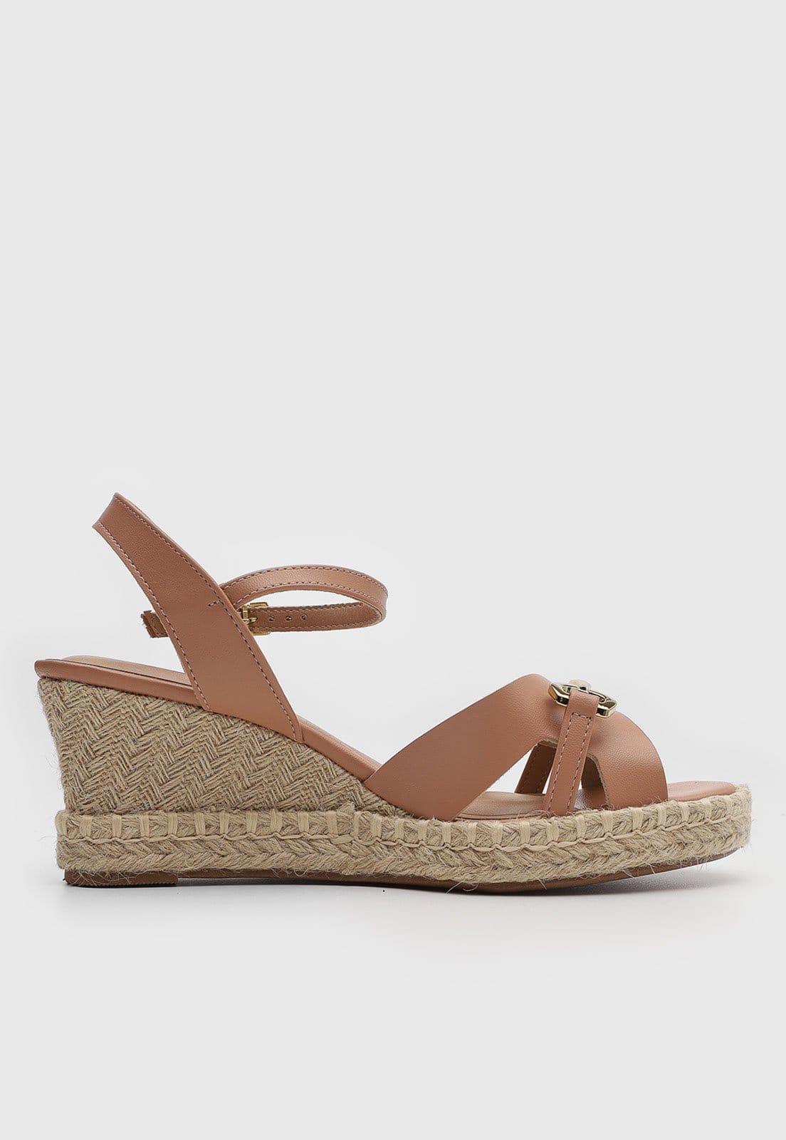 Vista 2 Sandália Feminina Beira Rio Salto Anabela Corda BEIRA RIO nude