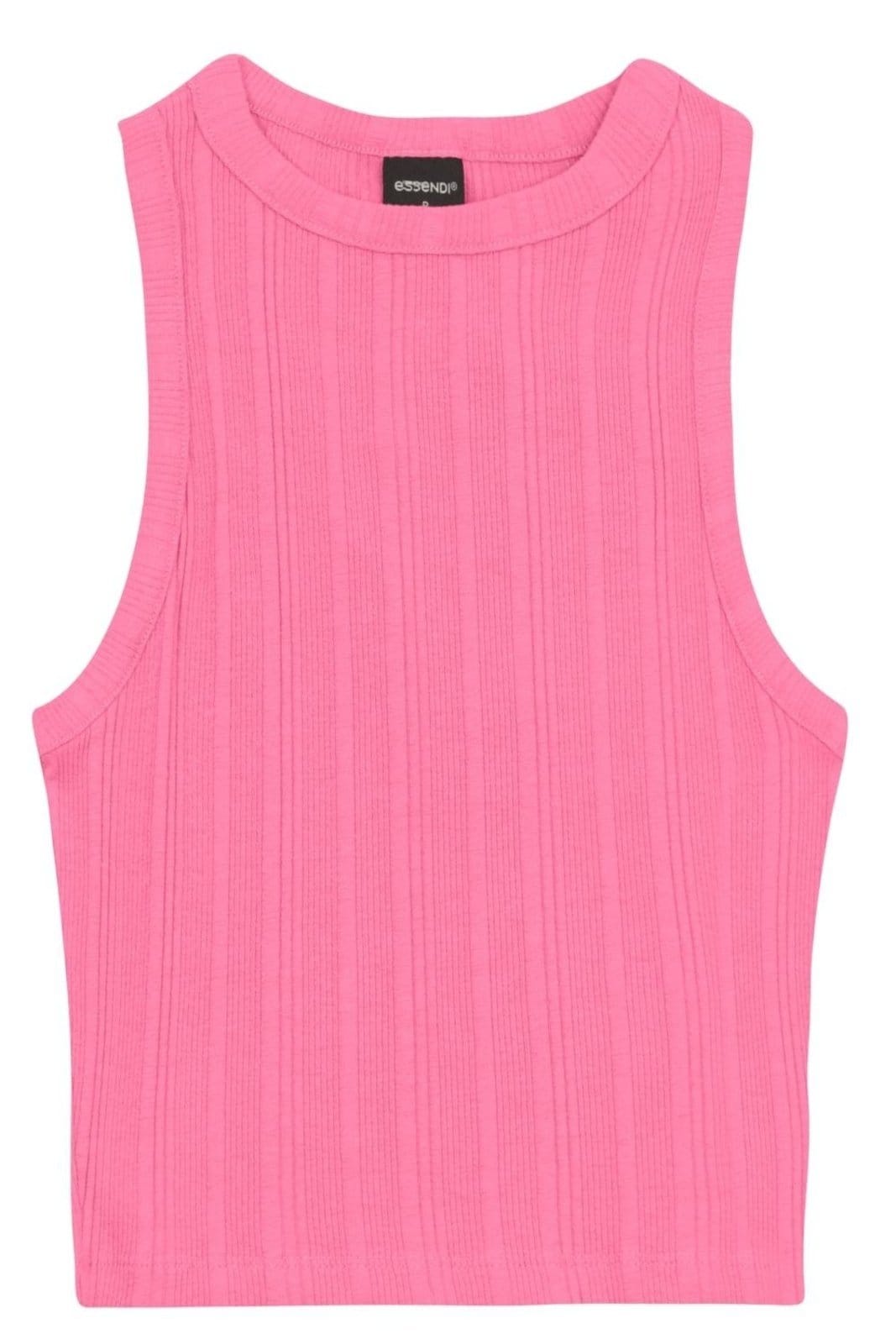 Vista 2 Blusa cropped feminina canelada Essendi claro Essendi rosa