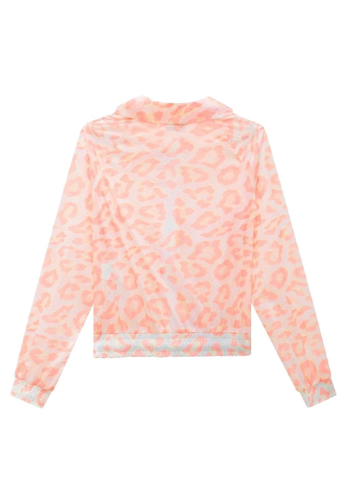 Vista 2 Infantil - Jaqueta Boxy ML Estampado Onça Vic&Vicky Vic&Vicky laranja