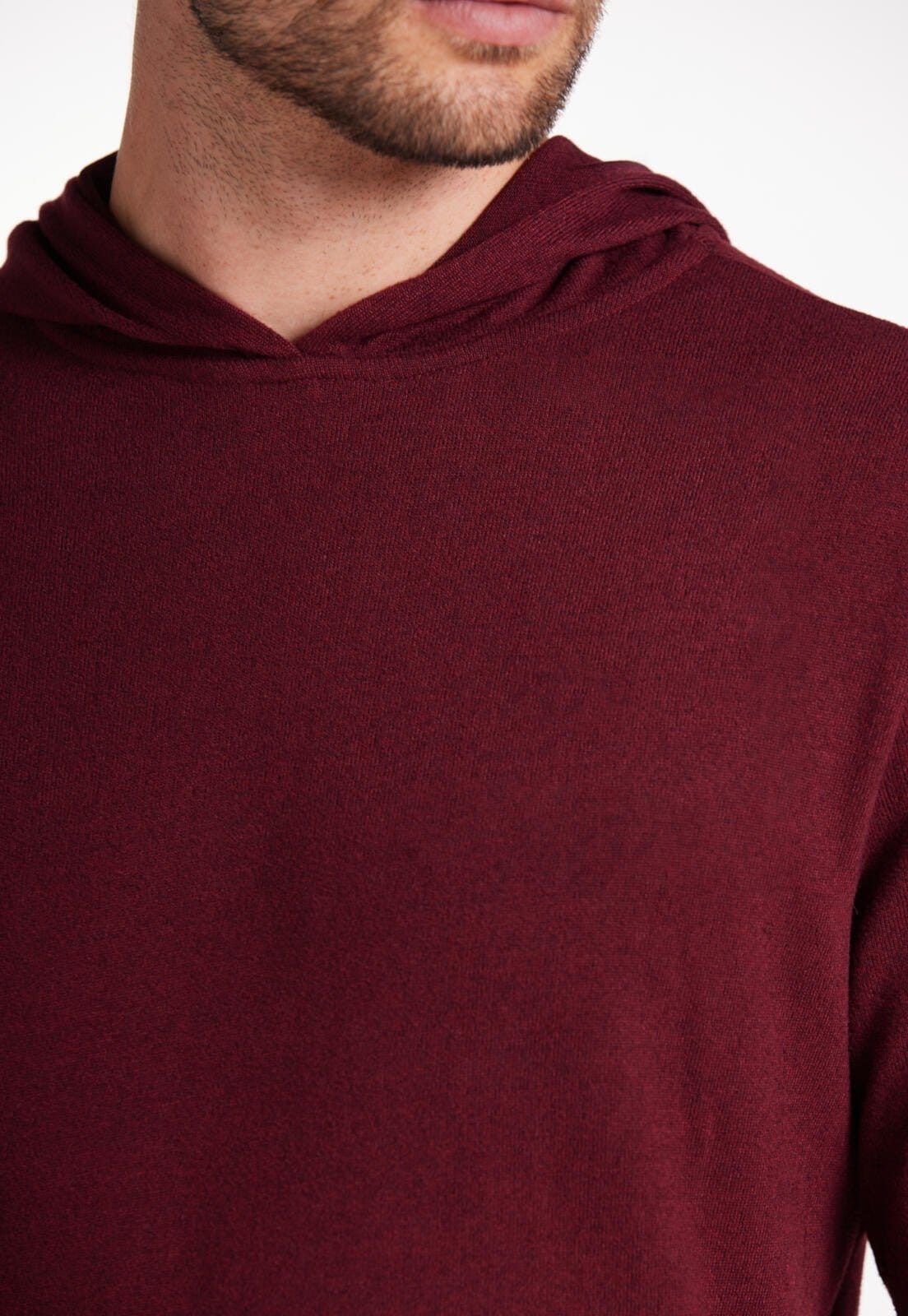 Vista 2 Blusa Com Capuz Malha Tricot Traymon Sauvignon Traymon vermelho