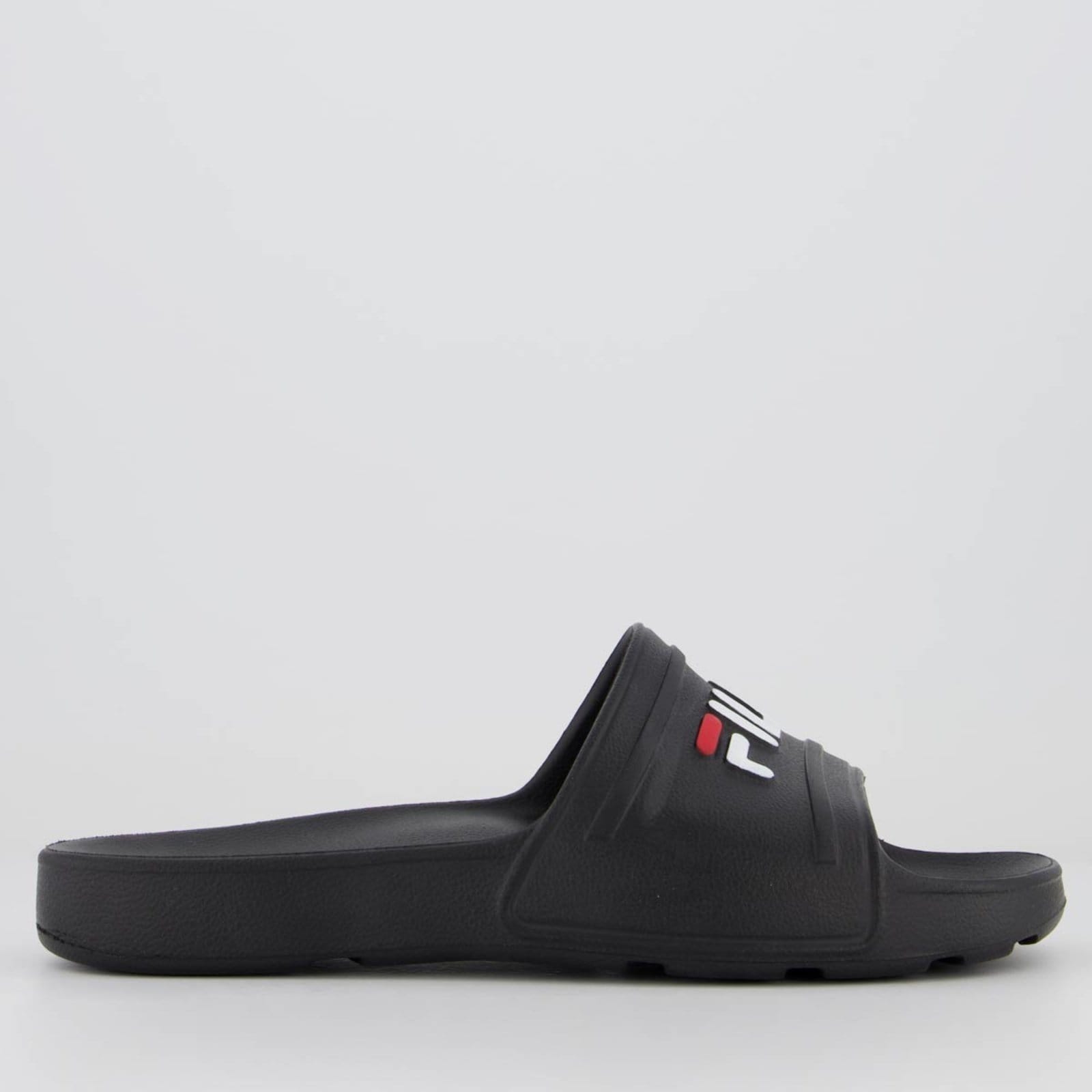 Vista 2 Chinelo Fila Sleek Slide e Branco Fila preto
