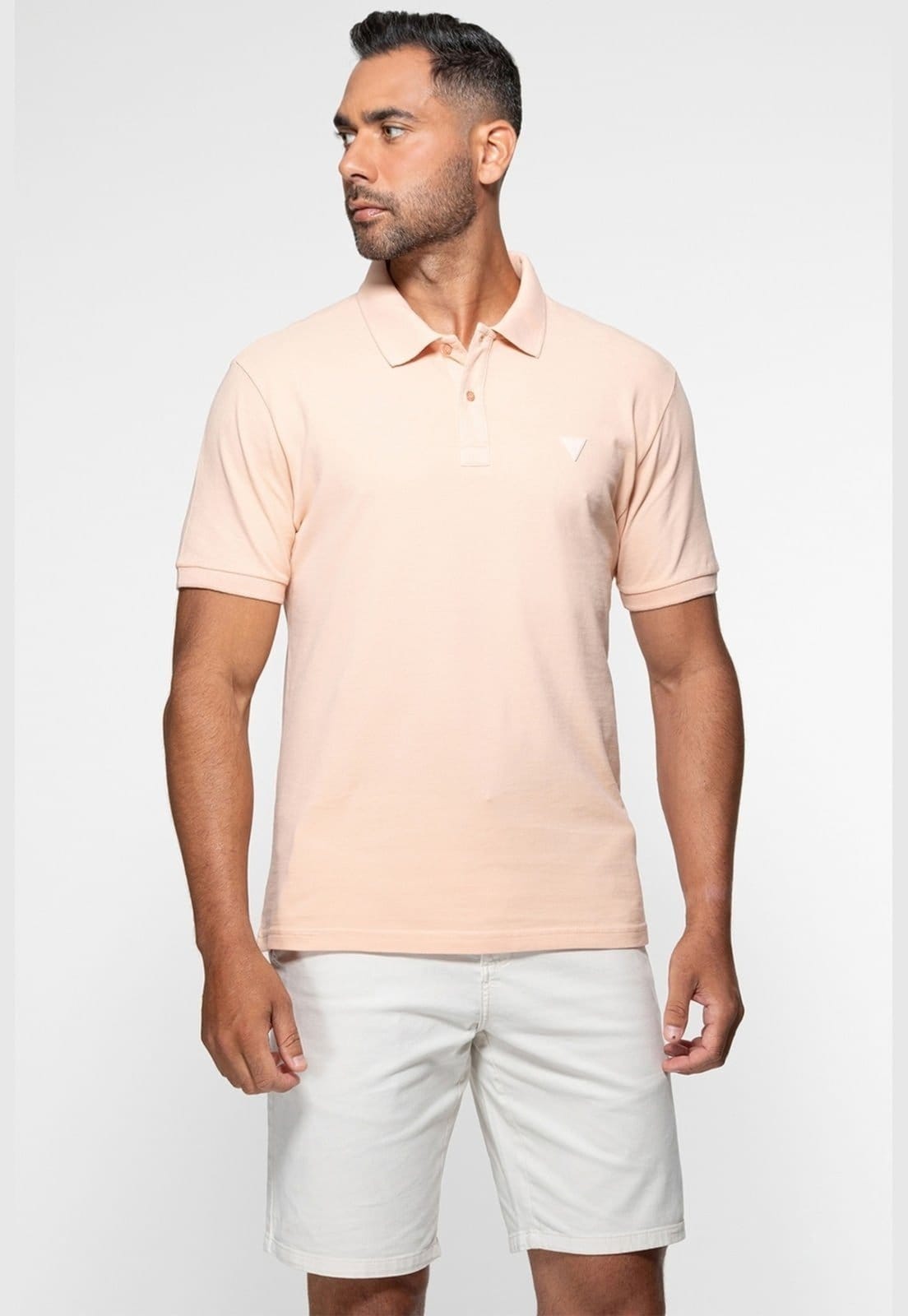 Camisa Polo Guess Silk Gola Claro