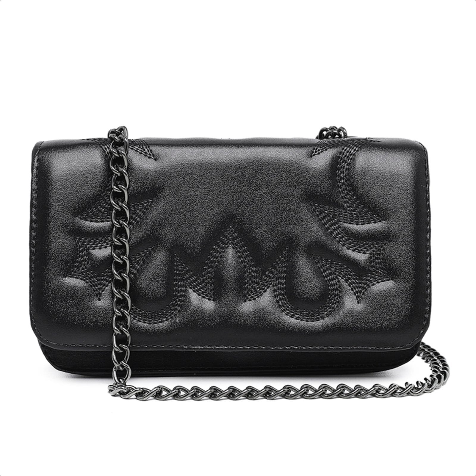 Bolsa Clutch Feminina Pequena Festa Western Country Preta Alça Corrente