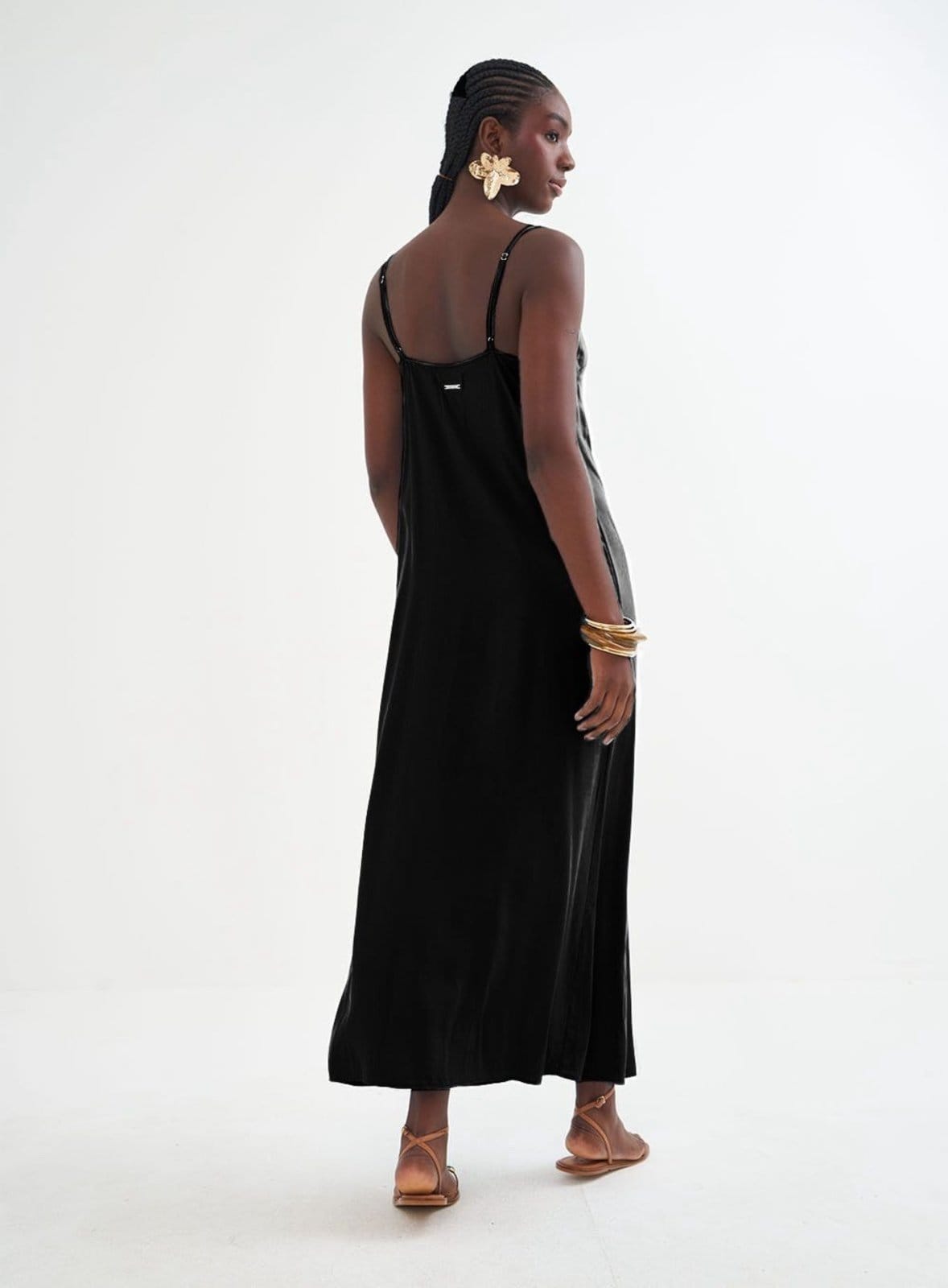 Vista 2 Vestido Midi Fluido Colcci Colcci preto