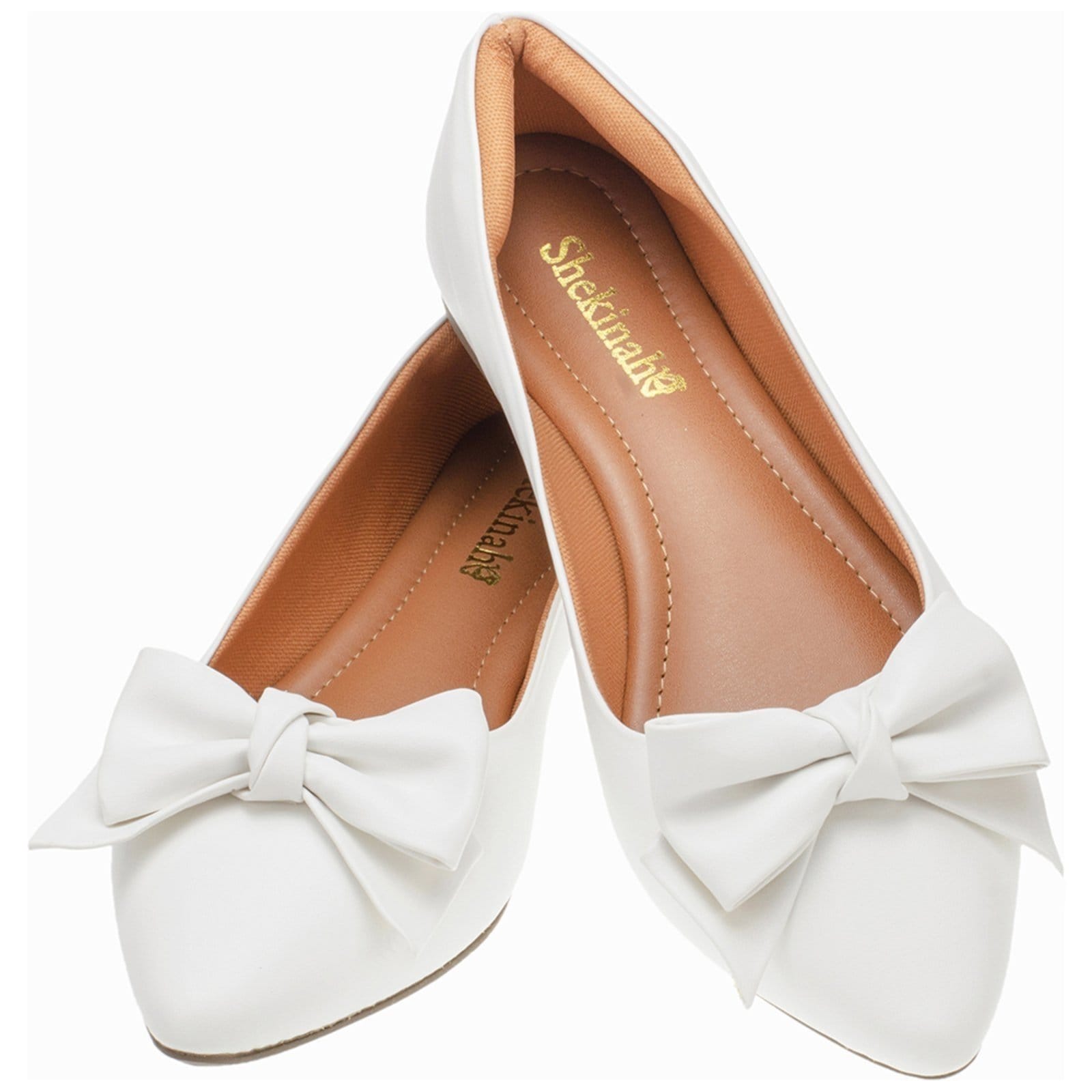 Vista principal Sapatilha de Laço Bico Fino Promoção Casual Moderna Moda Shekinah Dia-a-dia Mule Tendencia Shekinah branco