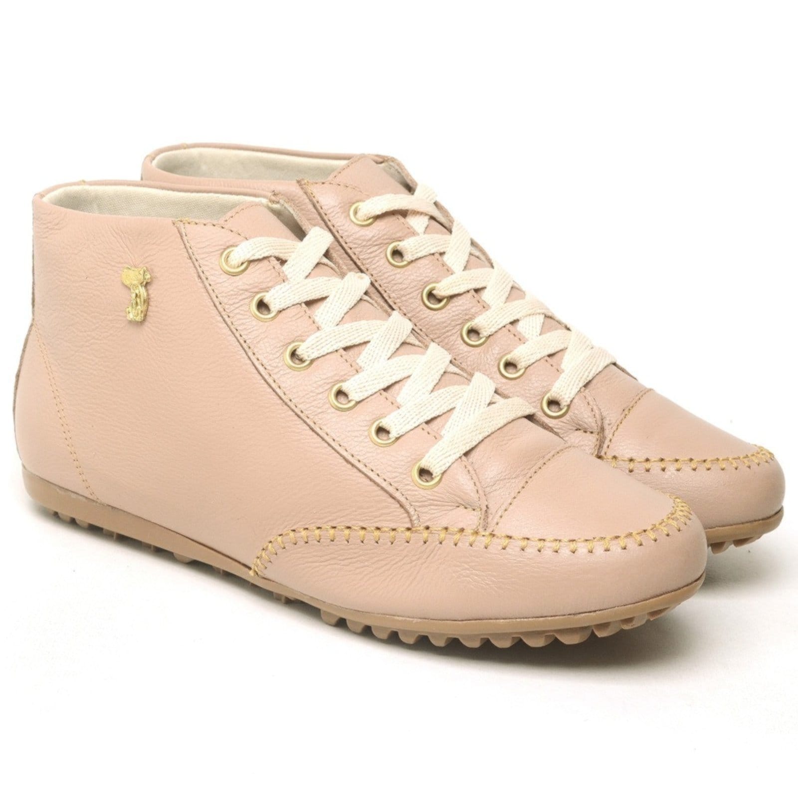 Vista principal Bota Feminina Rasteira diRavena Couro Nova Coleção 2024 cod500 diRavena nude