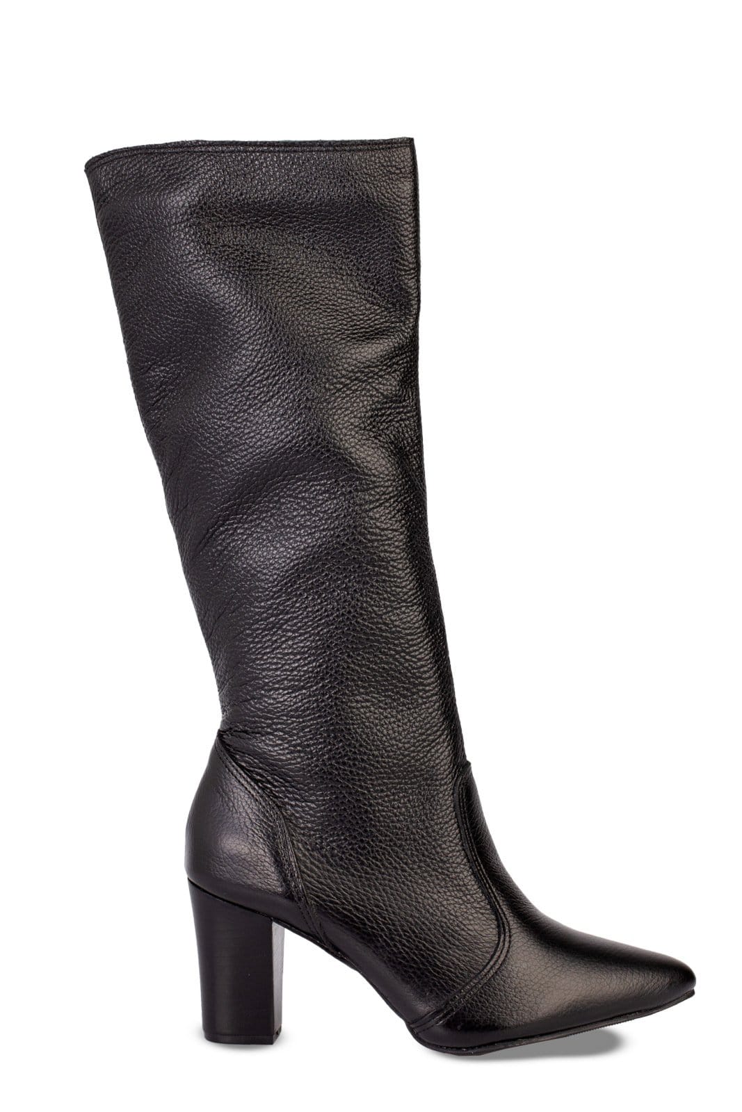 Vista principal Bota Andrea Vinci cano longo em couro com salto 6585 - Preta Andrea Vinci preto