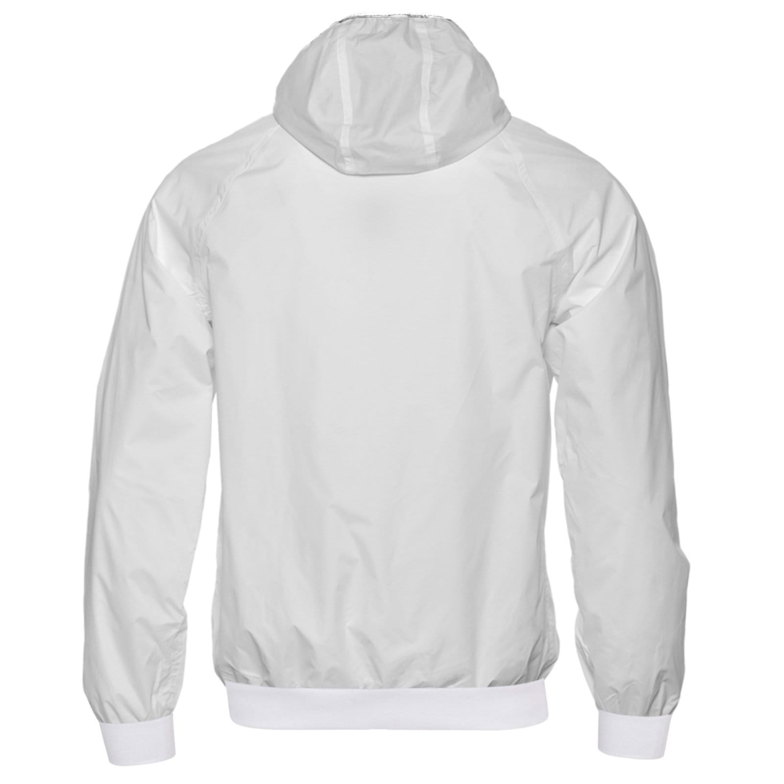 Vista 2 Jaqueta Corta Vento Treino Corrida Com Capuz Branca Footworks branco/preto