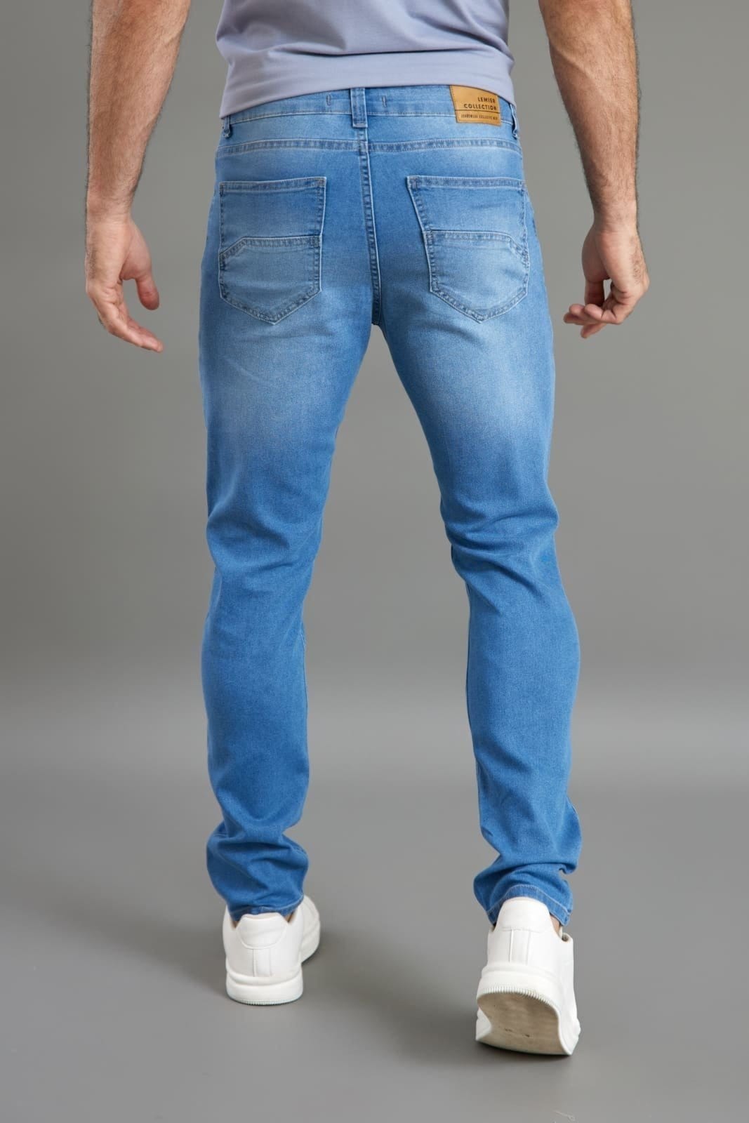 Vista 2 Calça Jeans Slim Fit Tradicional Masculina Lemier Collection LEMIER azul