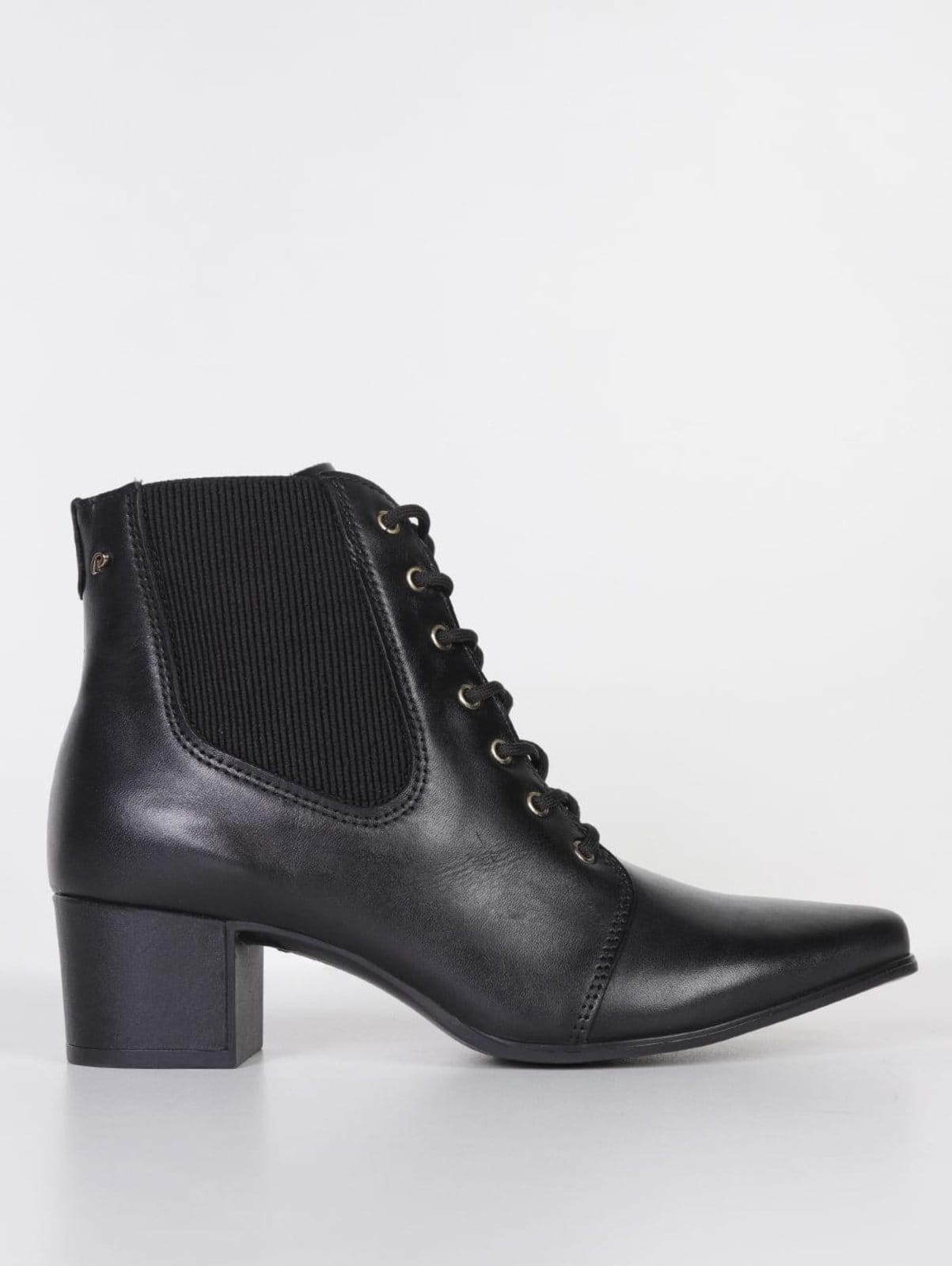 Vista principal Bota Cano Curto Bico Fino Pegada Feminina PEGADA preto