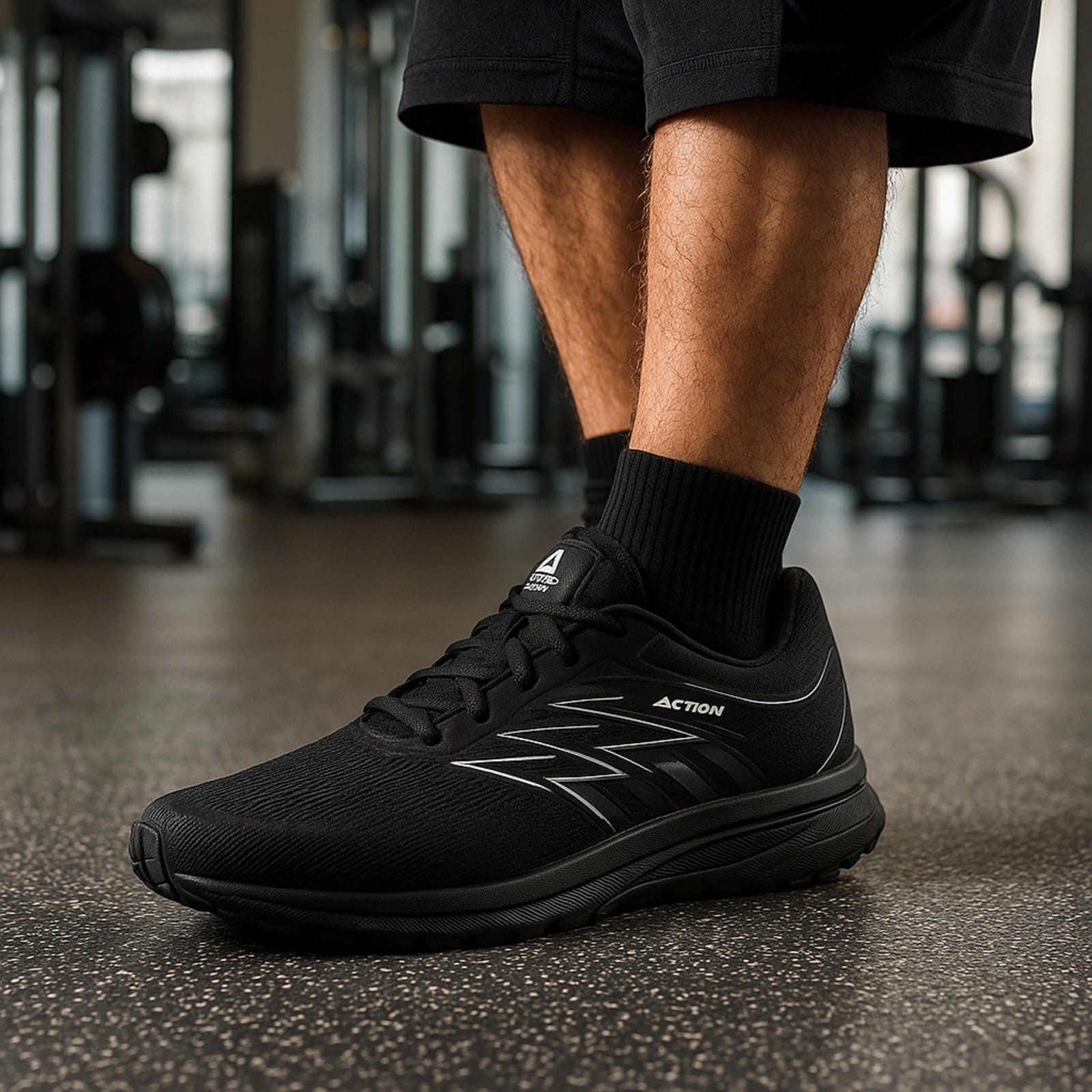 Tênis Masculino Academia Caminhada Leve Conforto Diário Respirável Black