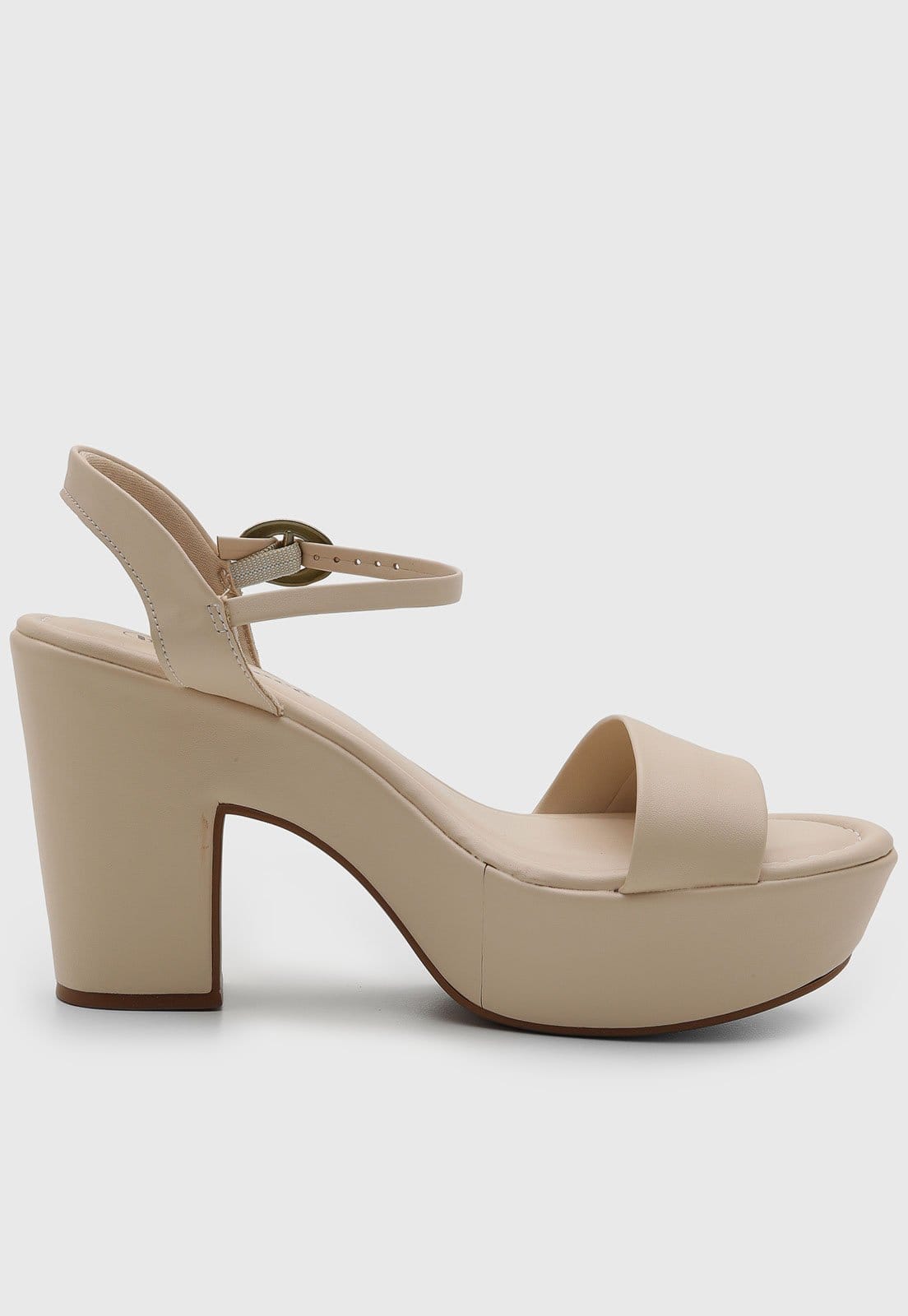 Vista 2 Sandália Feminina cê Salto Bloco Plataforma Off-White BEBECÊ off-white white