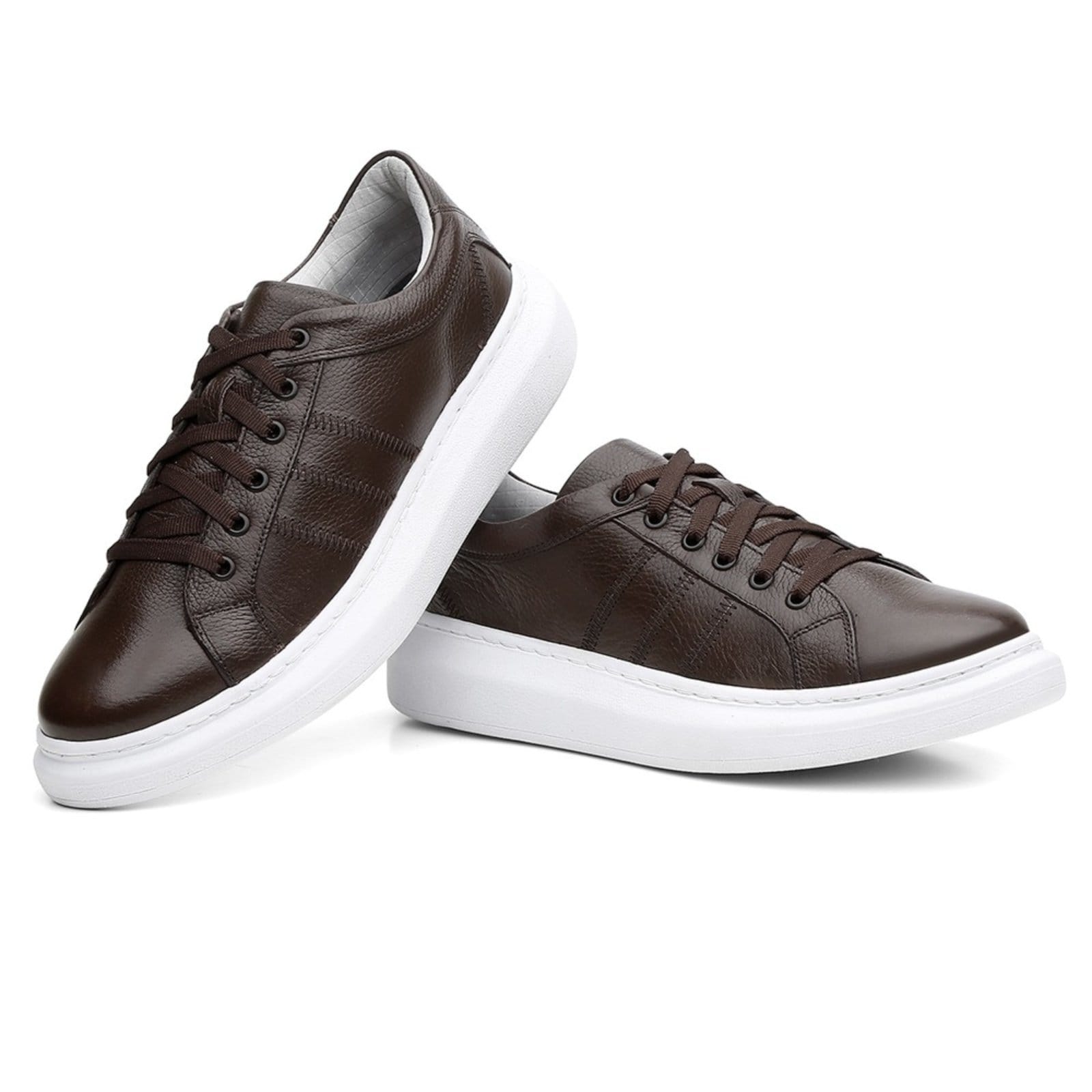 Vista 2 Sapatênis Centuria Sola Alta Couro Centuria Calçados café