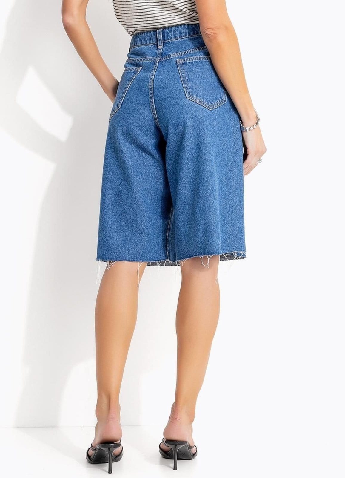 Vista 2 Jorts Jeans Médio Claro Quintess azul