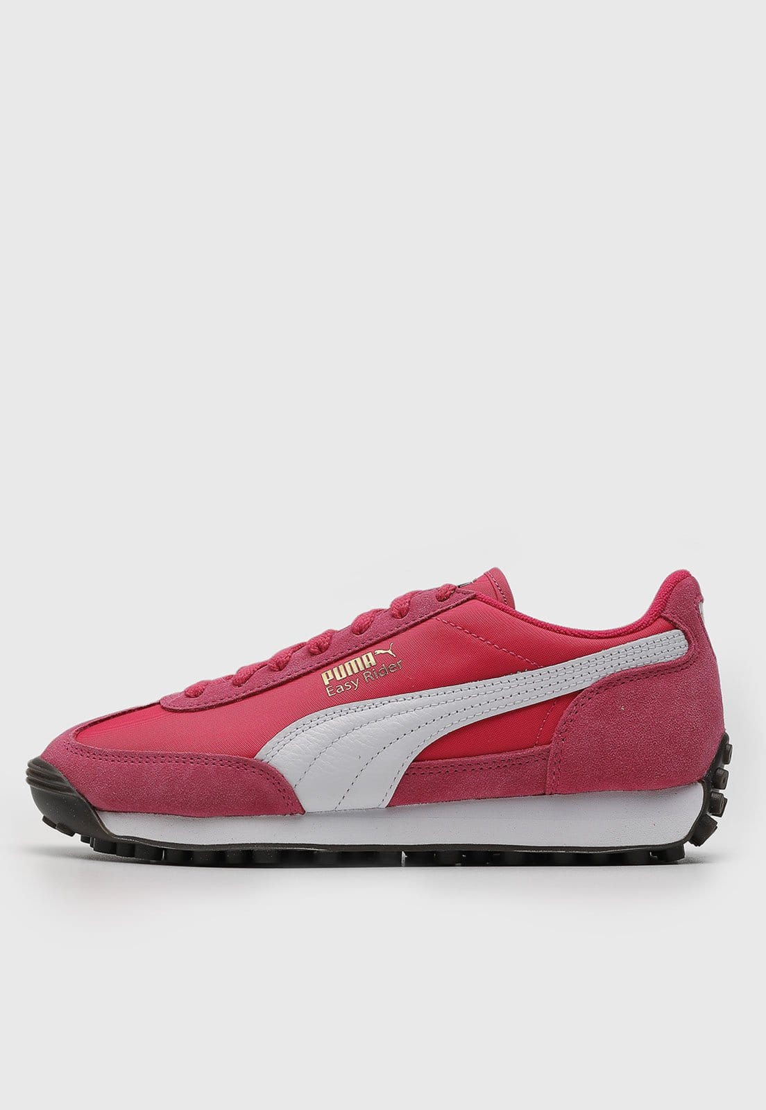 Vista principal Tênis Feminino Puma Easy Rider Vintage e Branco Puma rosa