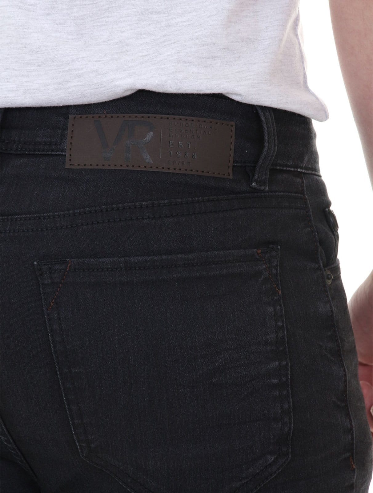 Vista 2 Calça VR Jeans Masculina Slim Storm Elastic Stoned Preta VR preto