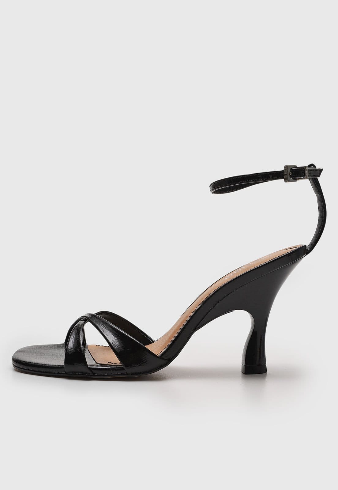 Sandália Alta Santa Lolla Verniz Preta
