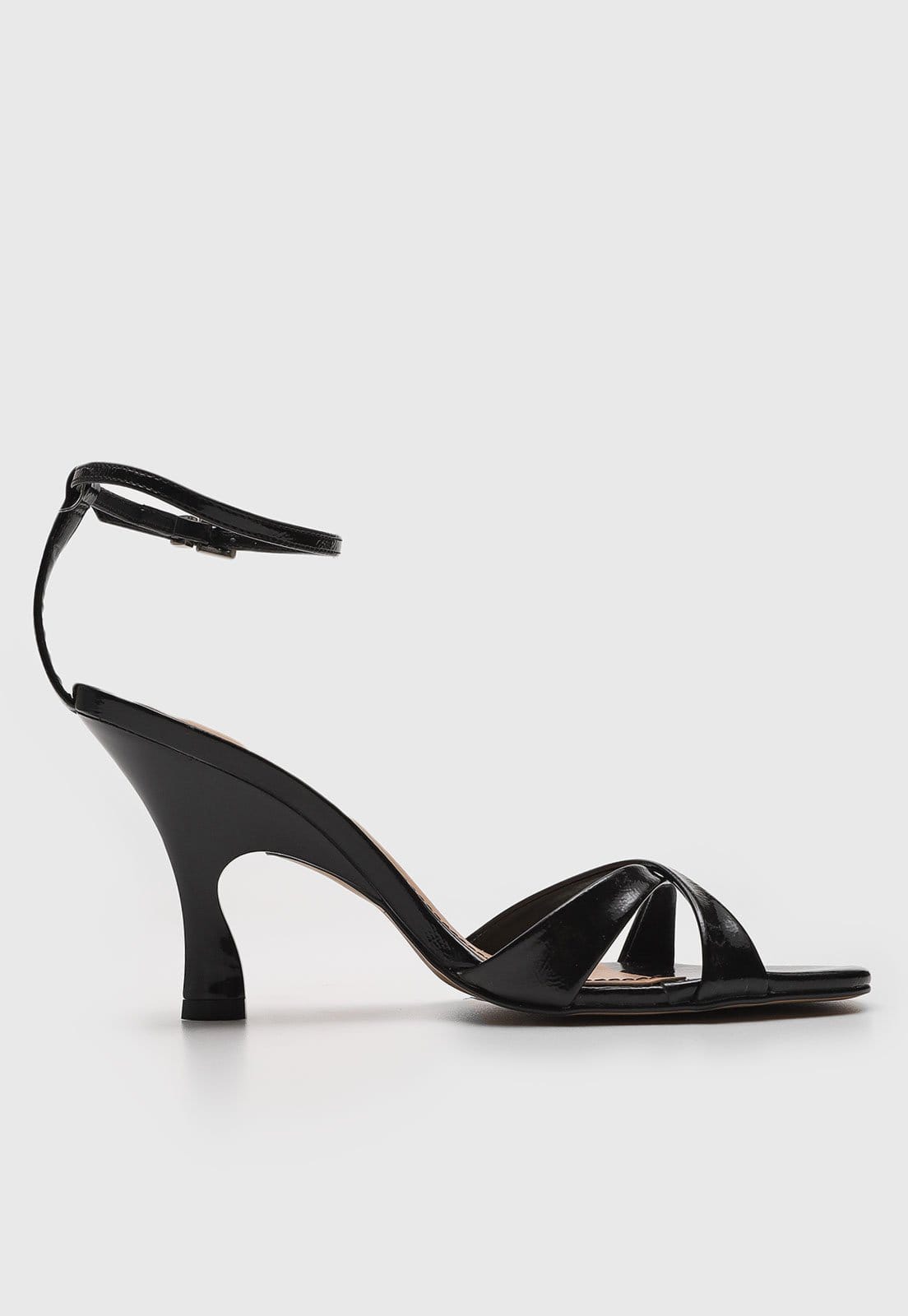 Vista 2 Sandália Alta Santa Lolla Verniz Preta Santa Lolla preto