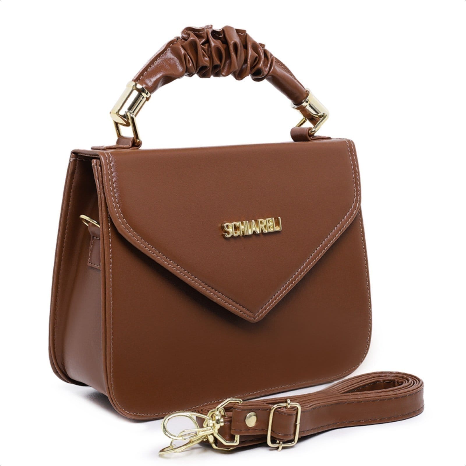 Bolsa Feminina Tira Colo Transversal Com Alça Removível 8140 Caramelo