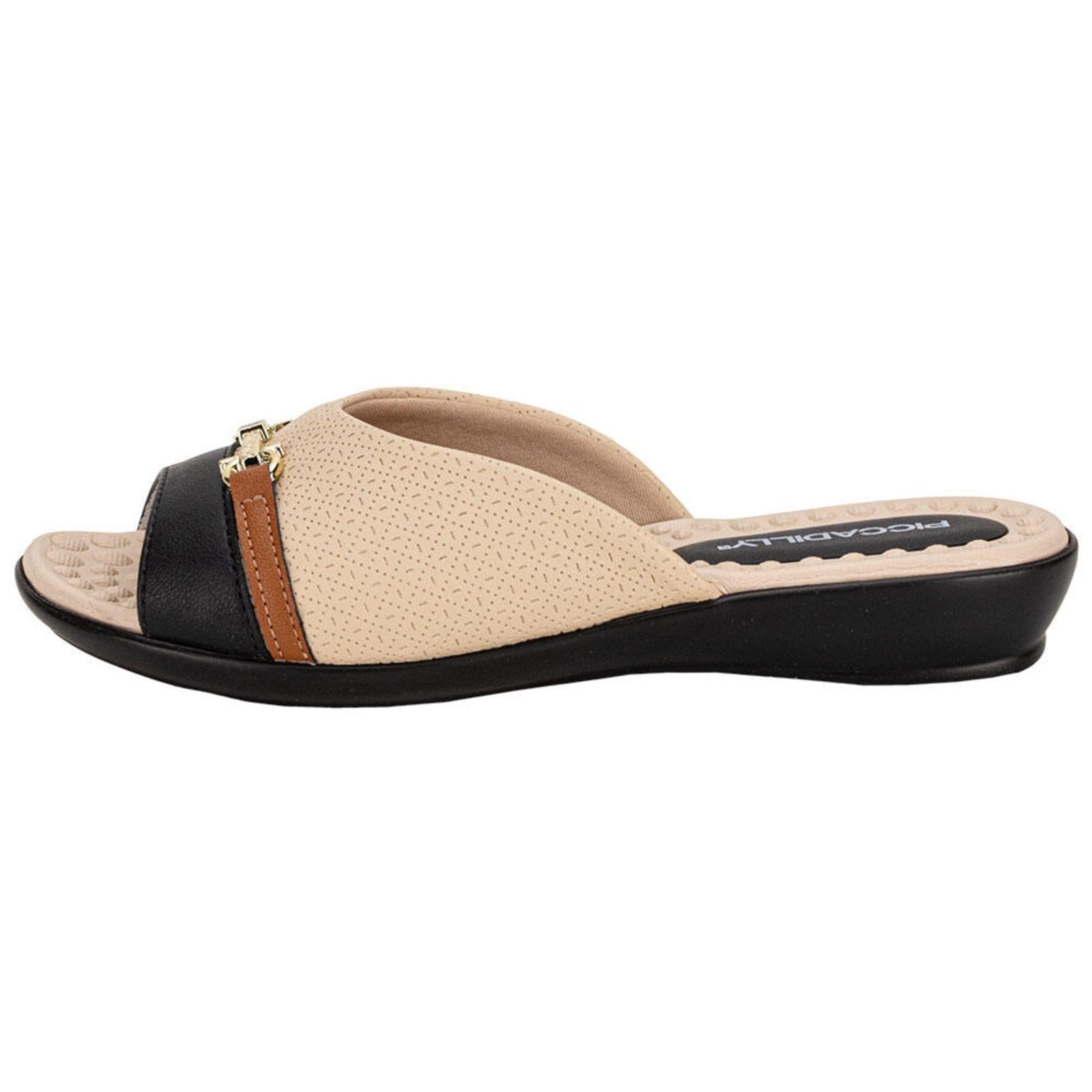 Vista 2 Tamanco Feminino Anabela Piccadilly 500404 0080404 Piccadilly preto