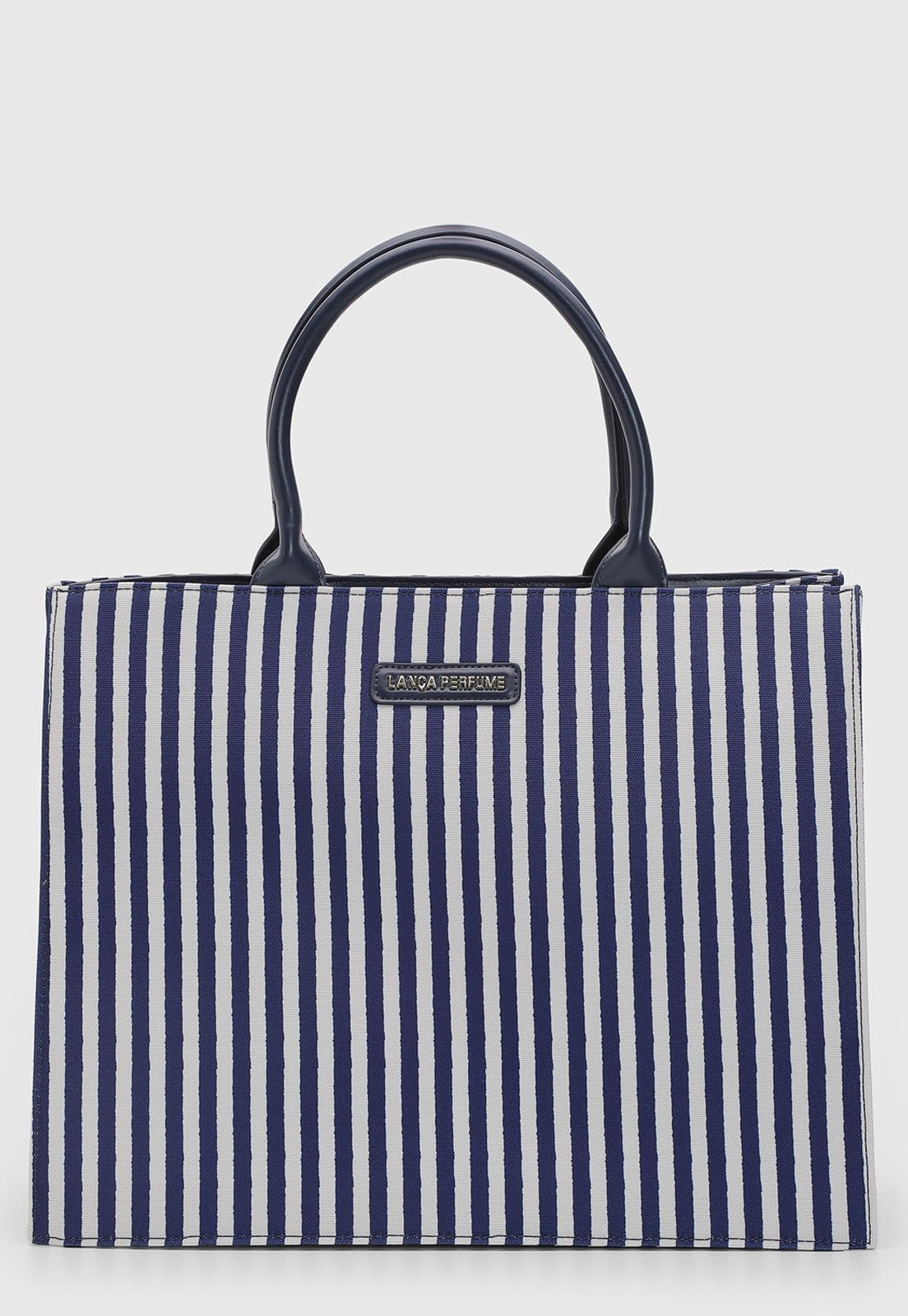 Vista principal Bolsa Feminina Lança Perfume Listrada Lança Perfume azul marinho