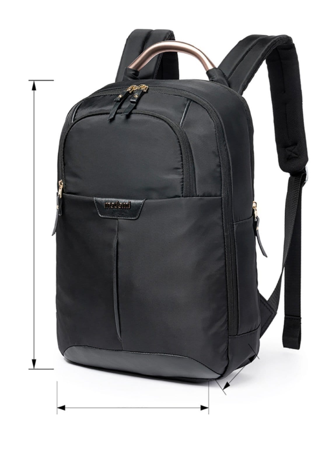 Vista 2 Mochila Bolsa Notebook Feminina Executiva Antifurto Casual Reforçada Madami preto