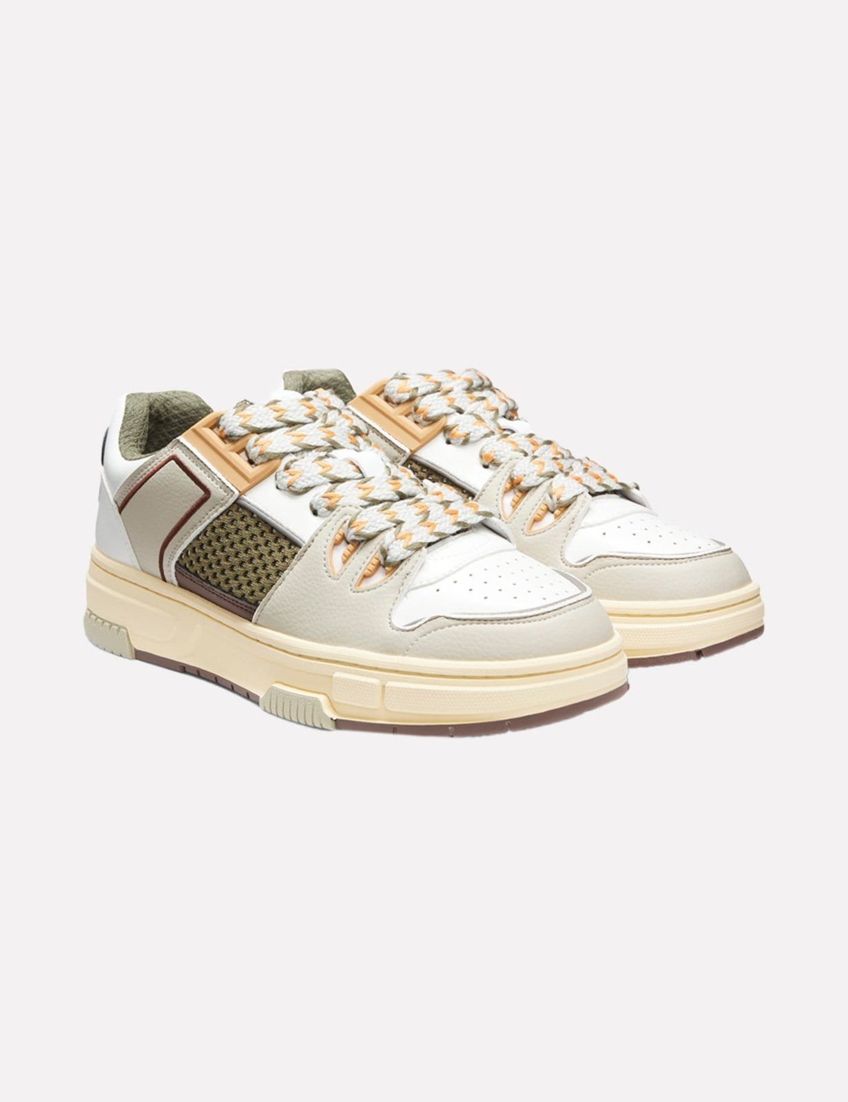 Vista 2 Tênis Hugo Boss Masculino Yarrow Tenn Pume Cáqui Hugo Boss branco