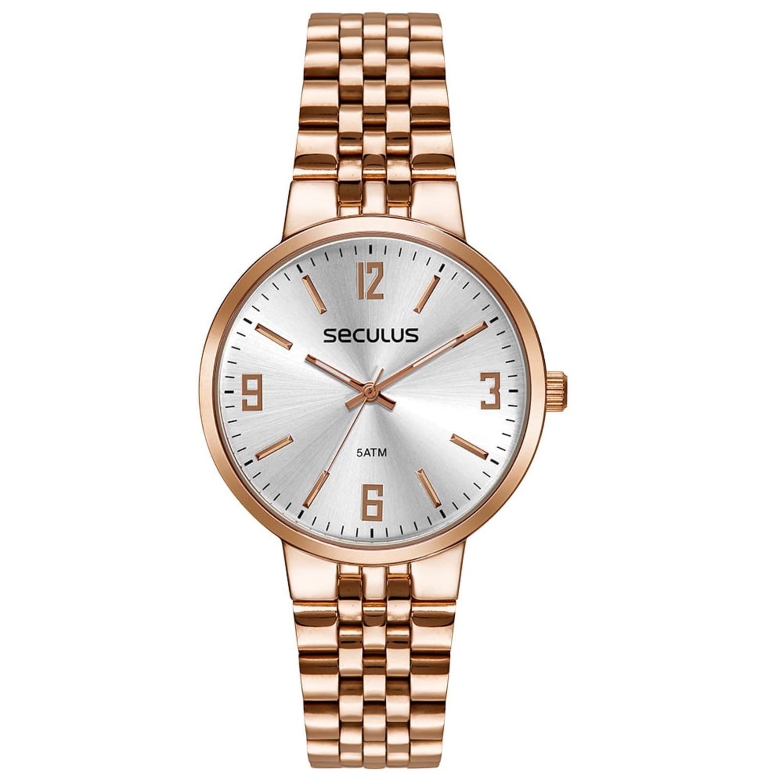 Vista 2 Kit Relógio Feminino Casual Rosé com Pulseira Berloques Seculus rosa rosé