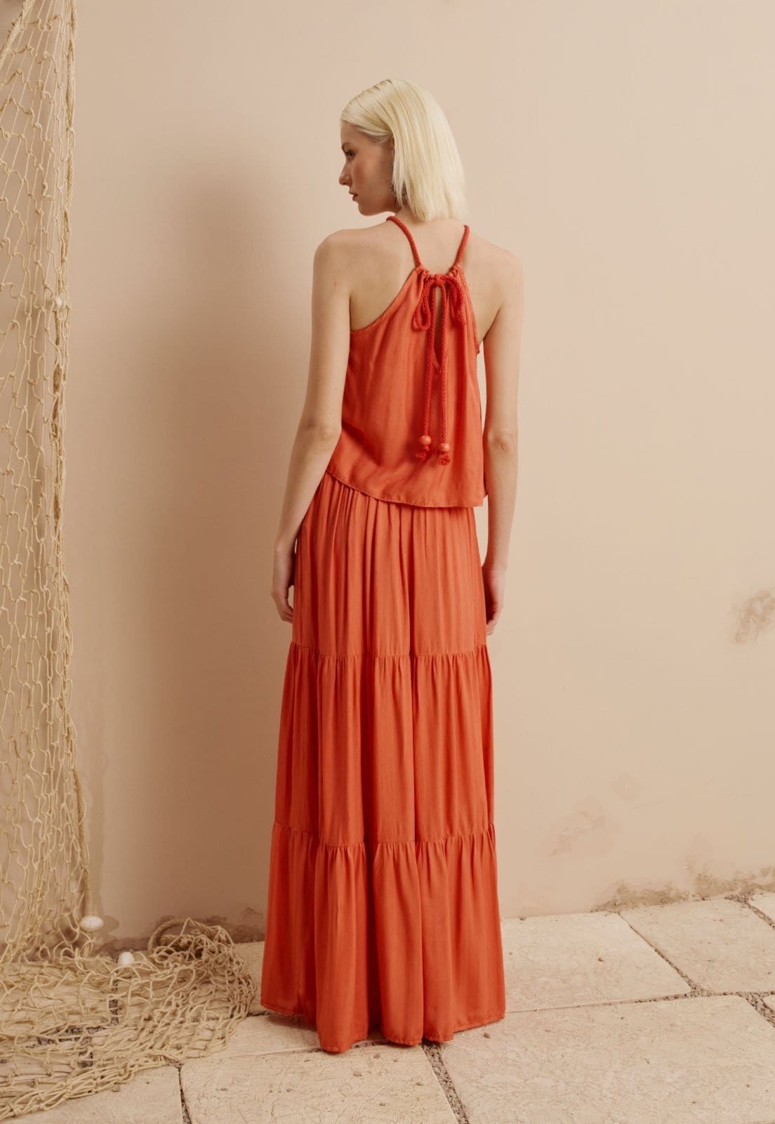 Vista 2 Saia Longa Com Marias Lisa CaCay amarelo