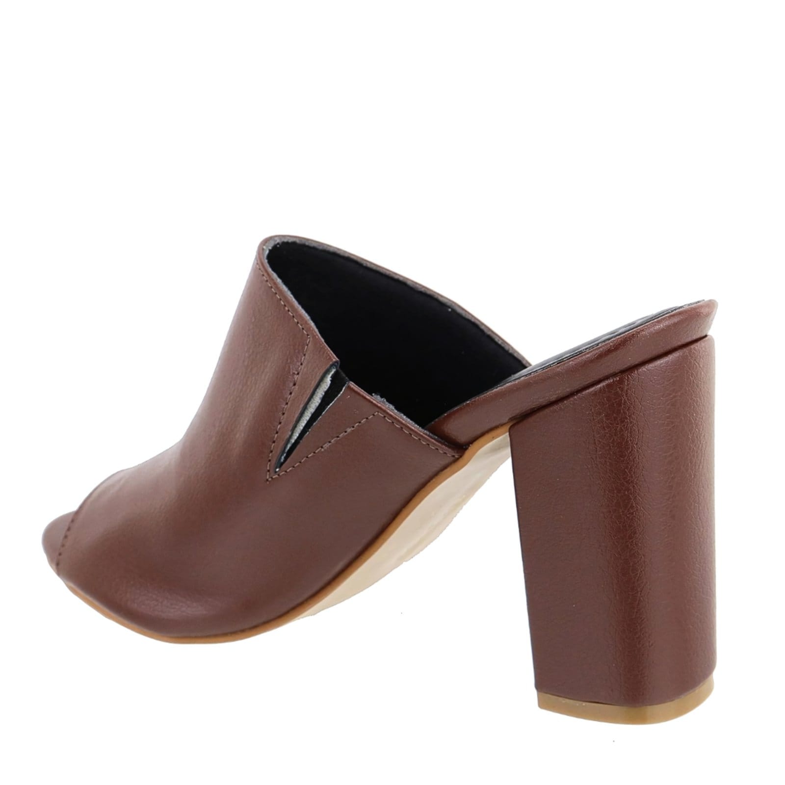 Vista 2 Tamanco Feminino Salto Grosso Floter Cacau Hannah Footwear marrom