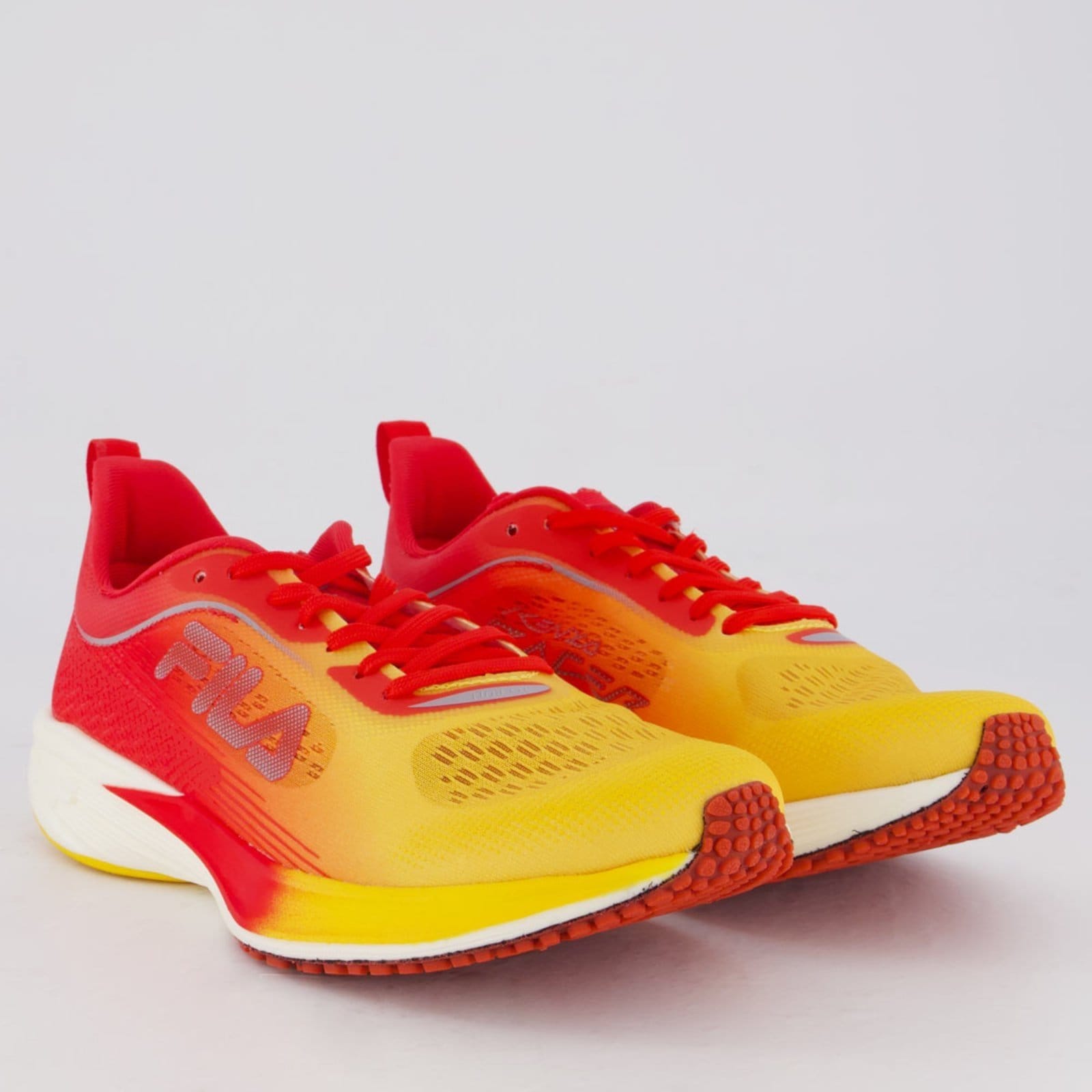 Vista 2 Tenis Fila Kr6 Frame Feminino e Amarelo Fila vermelho