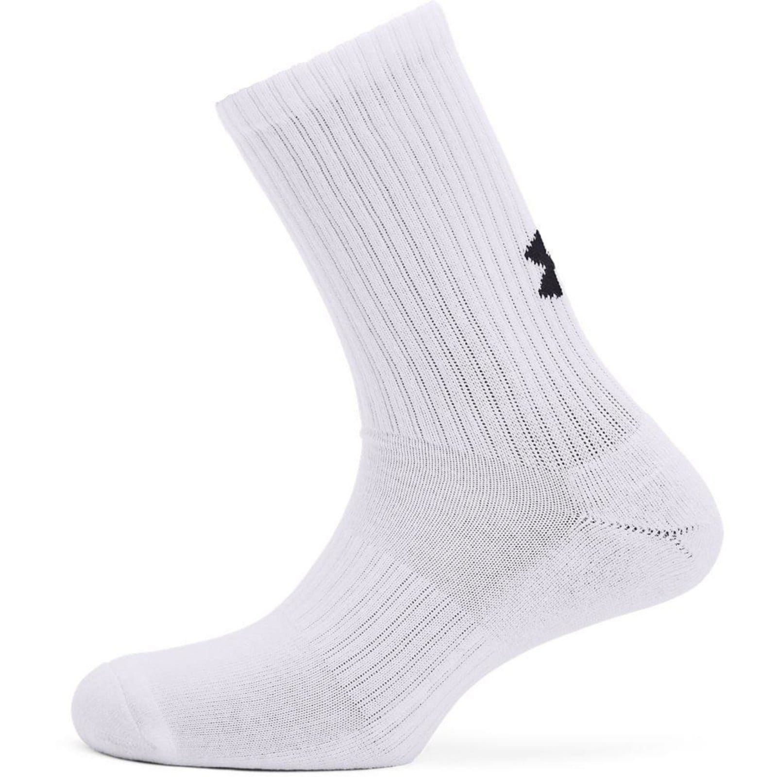 Vista 2 Kit Meia Under Armour Cano Alto 1367898 3 Pares Under Armour branco