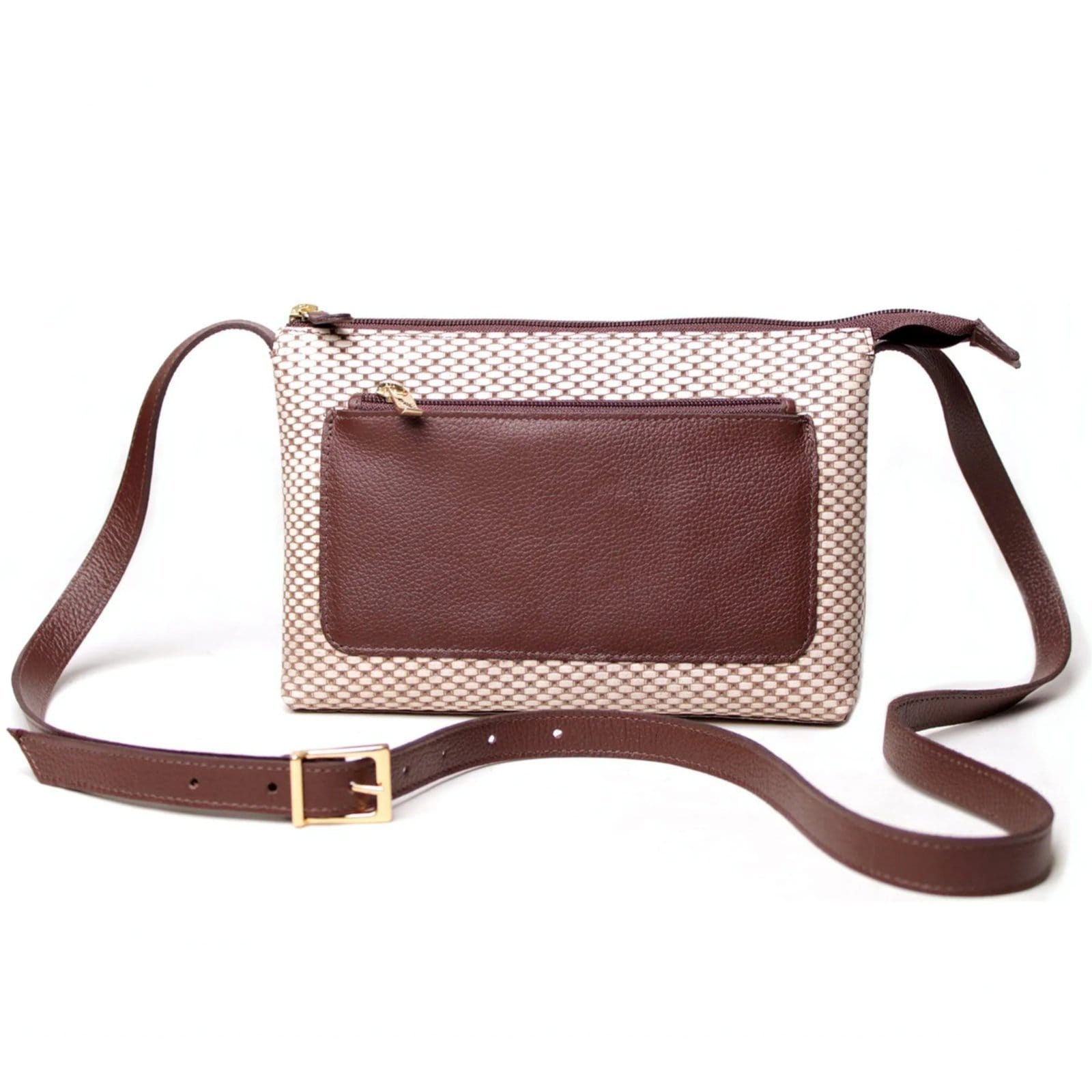 Vista 2 Bolsa Transversal em Couro Artlux Off White 9066 Artlux branco white