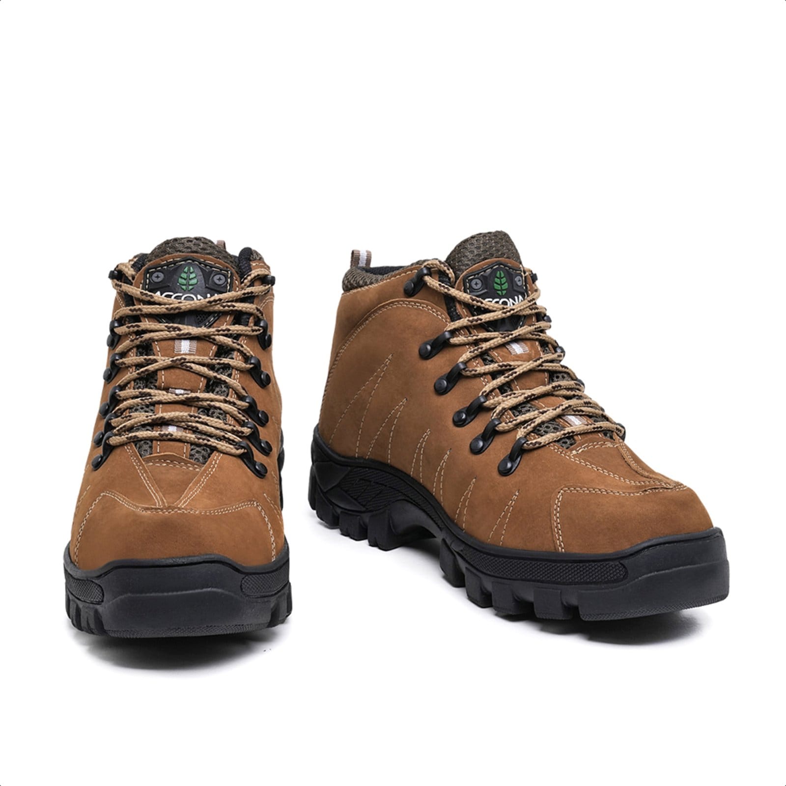 Vista 2 Coturno Adventure Accona em Couro cor Castor 100C Accona caramelo