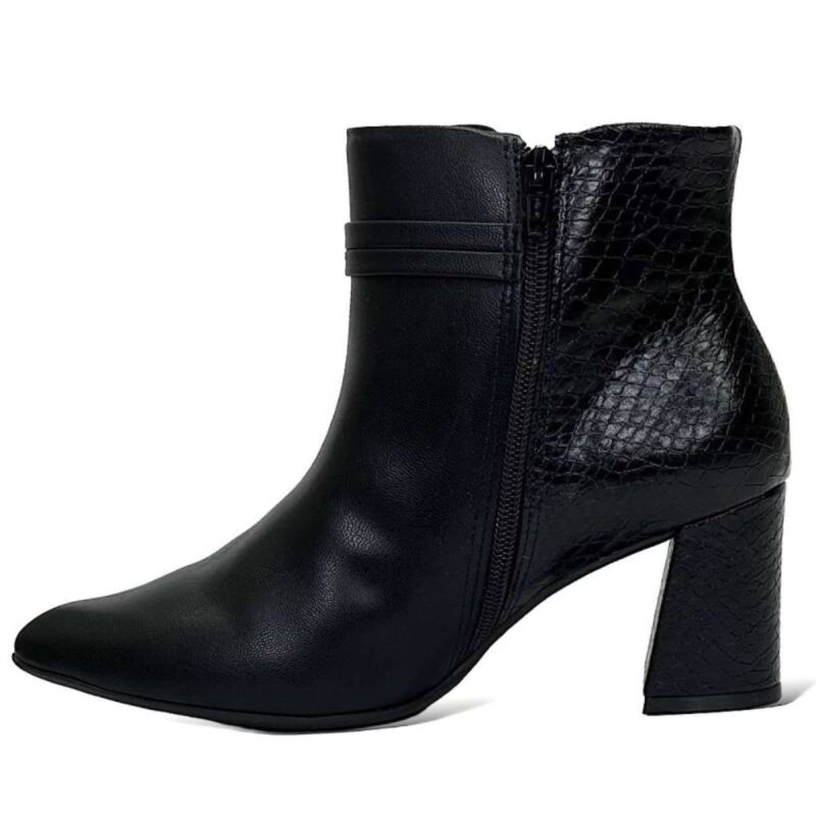 Vista 2 Bota Piccadilly Bico Fino Salto Alto - Feminina Piccadilly preto