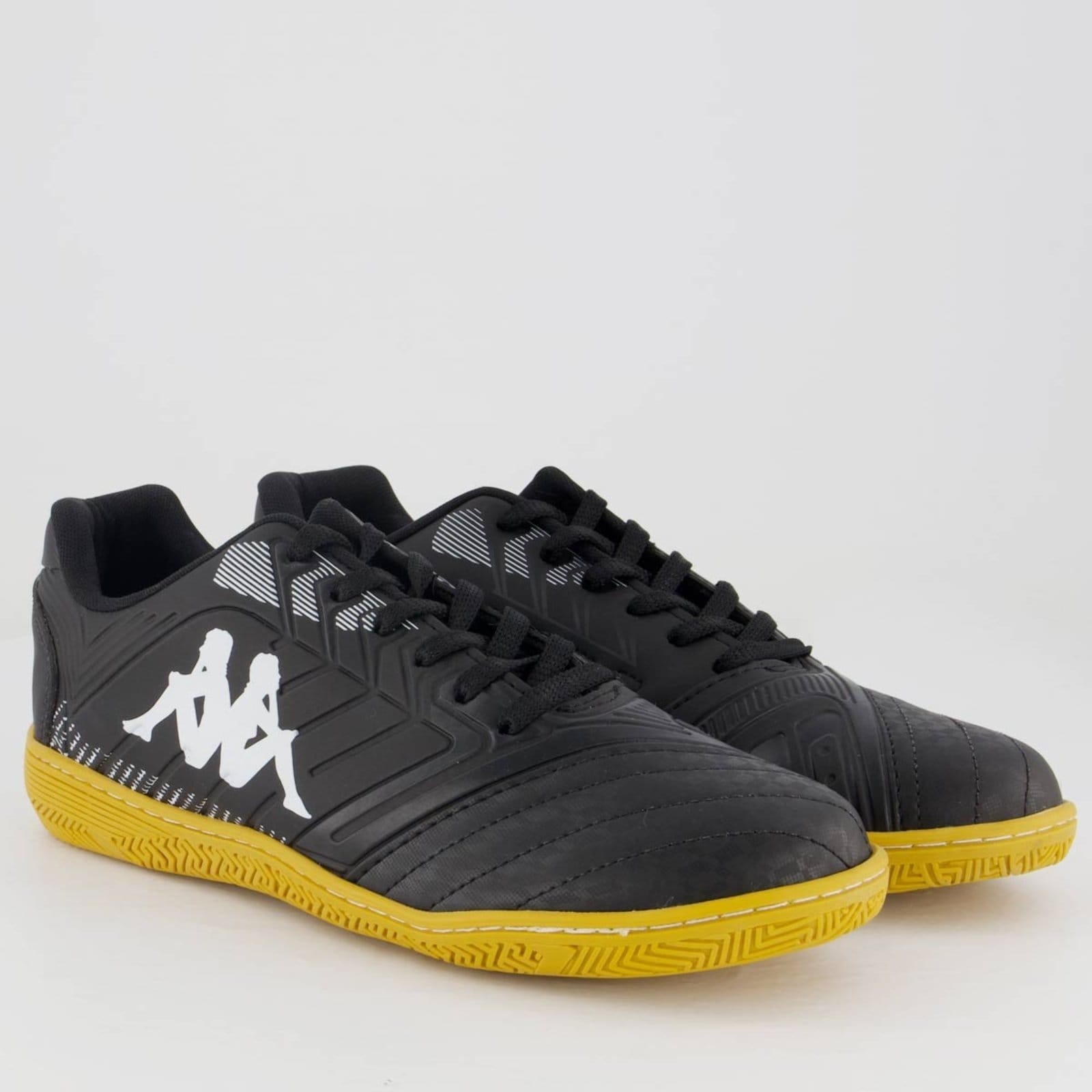 Vista 2 Chuteira Kappa Striker X Futsal Preta e Branca Kappa preto