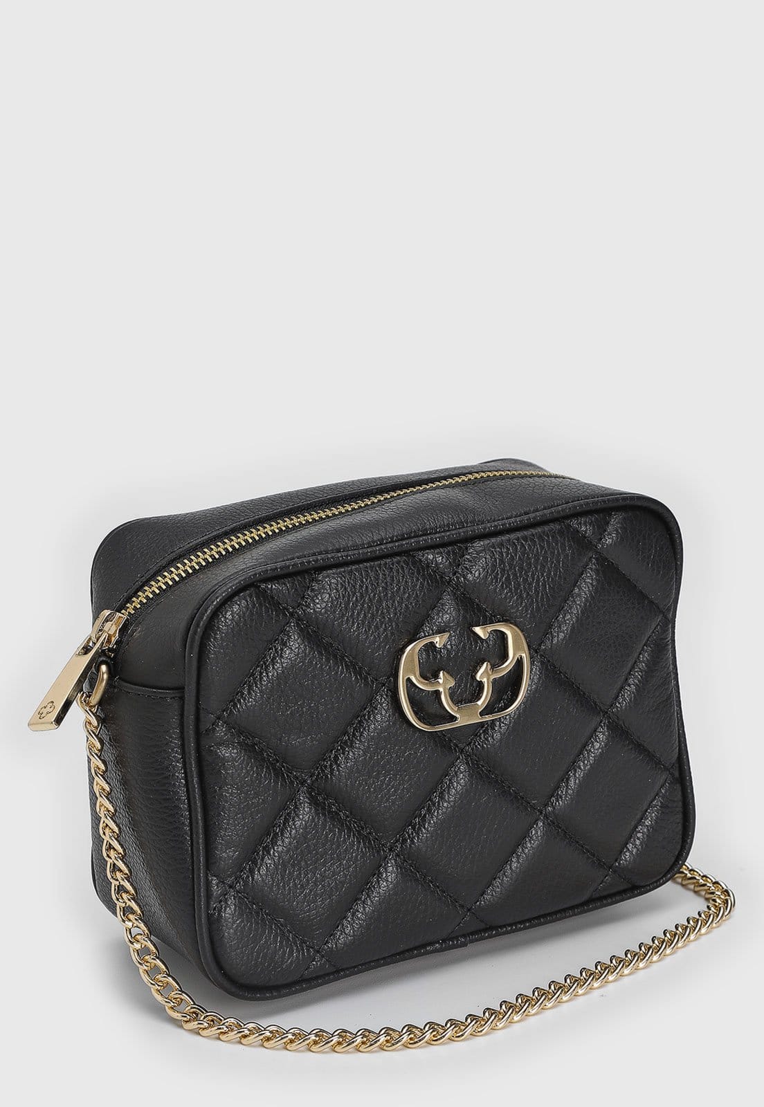 Vista 2 Bolsa Tiracolo Feminina Capodarte Alça Corrente Preta Capodarte preto