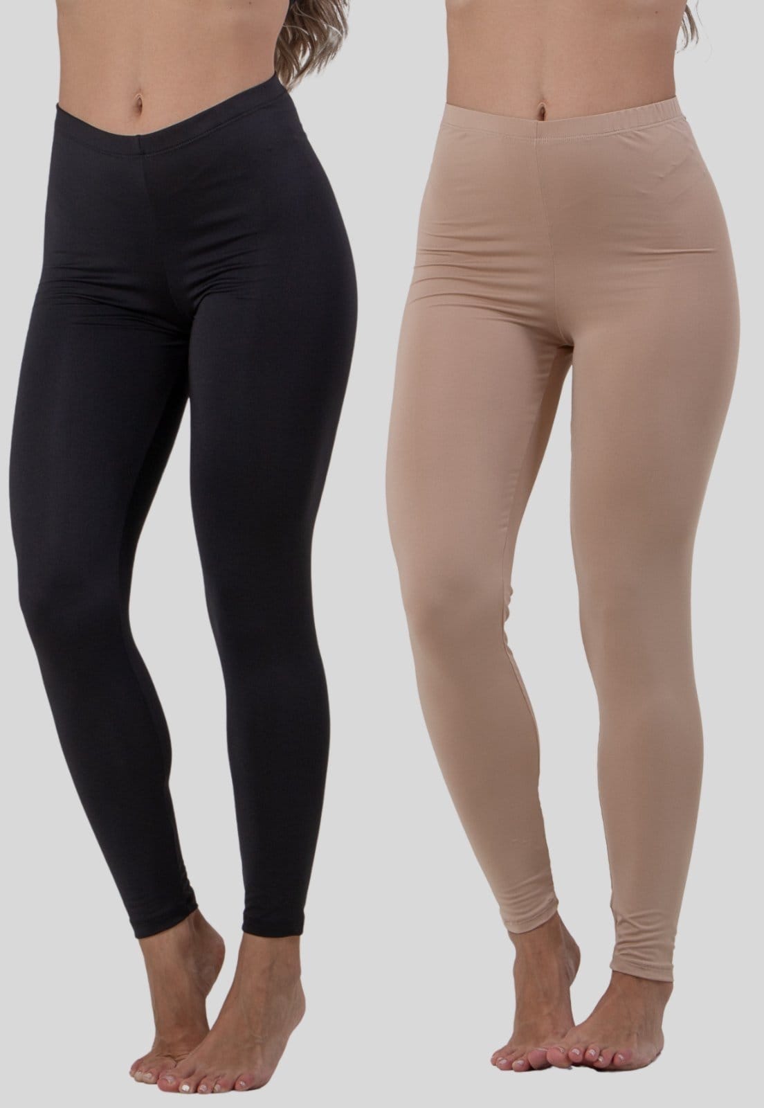 Vista principal Kit 2 Calças Anágua Segunda Pele e Diluxo bege/preto