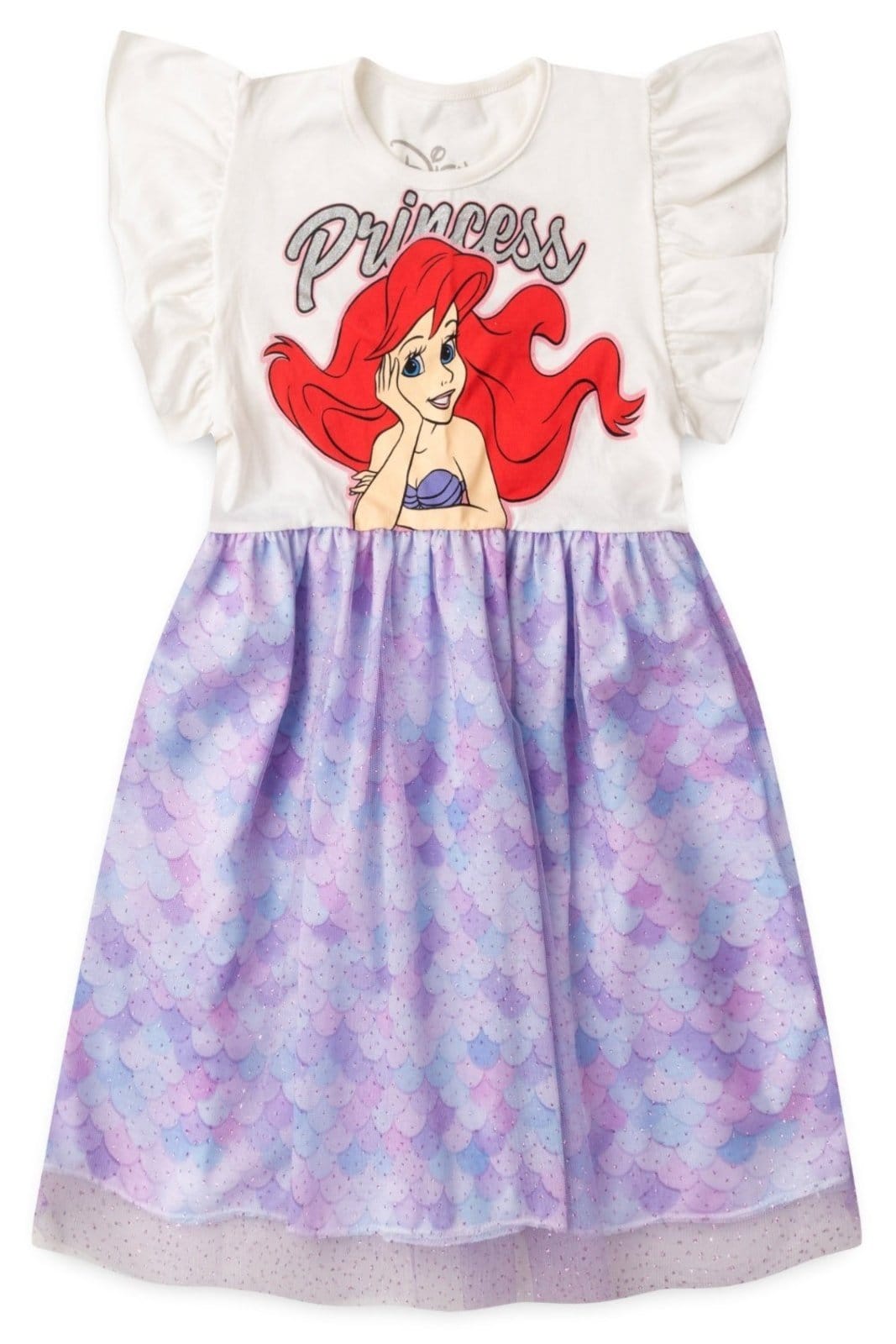 Vista 2 Infantil - Vestido Disney Feminino Ariel - Off White Disney off-white white