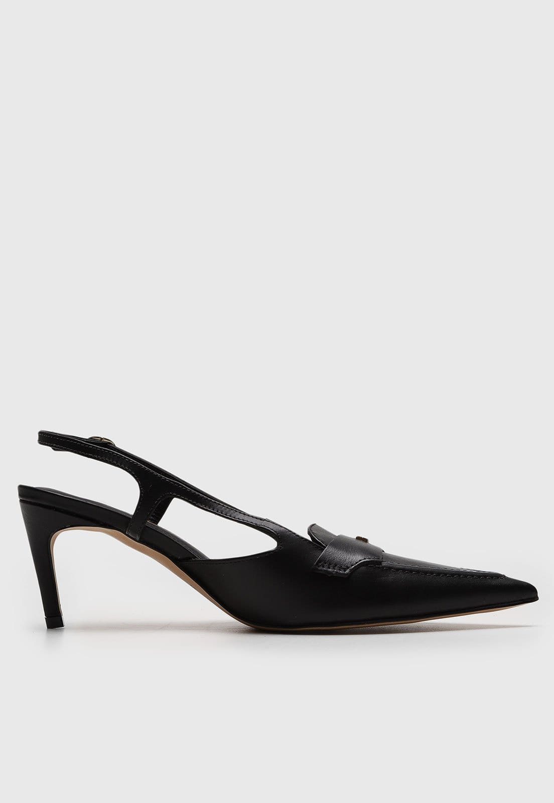 Vista 2 Scarpin Slingback Degalls Recorte Degalls preto