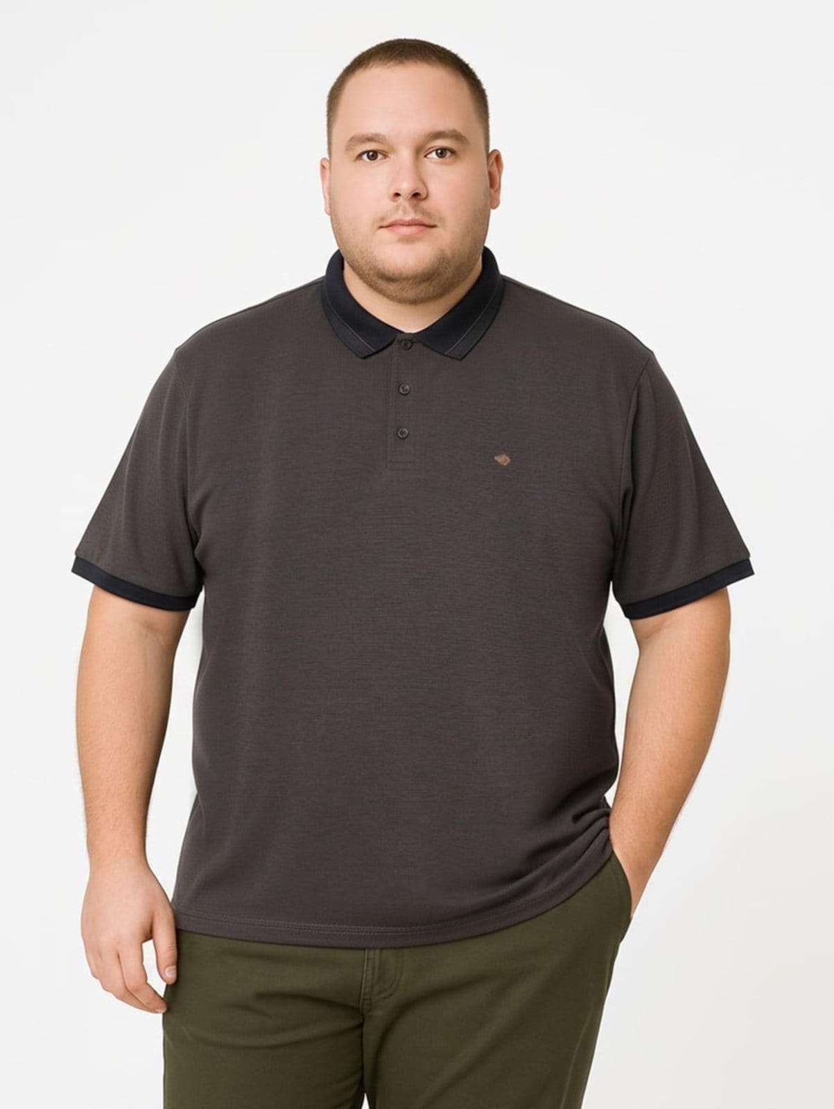 Polo Piquet Plus Size Masculina CAQUI
